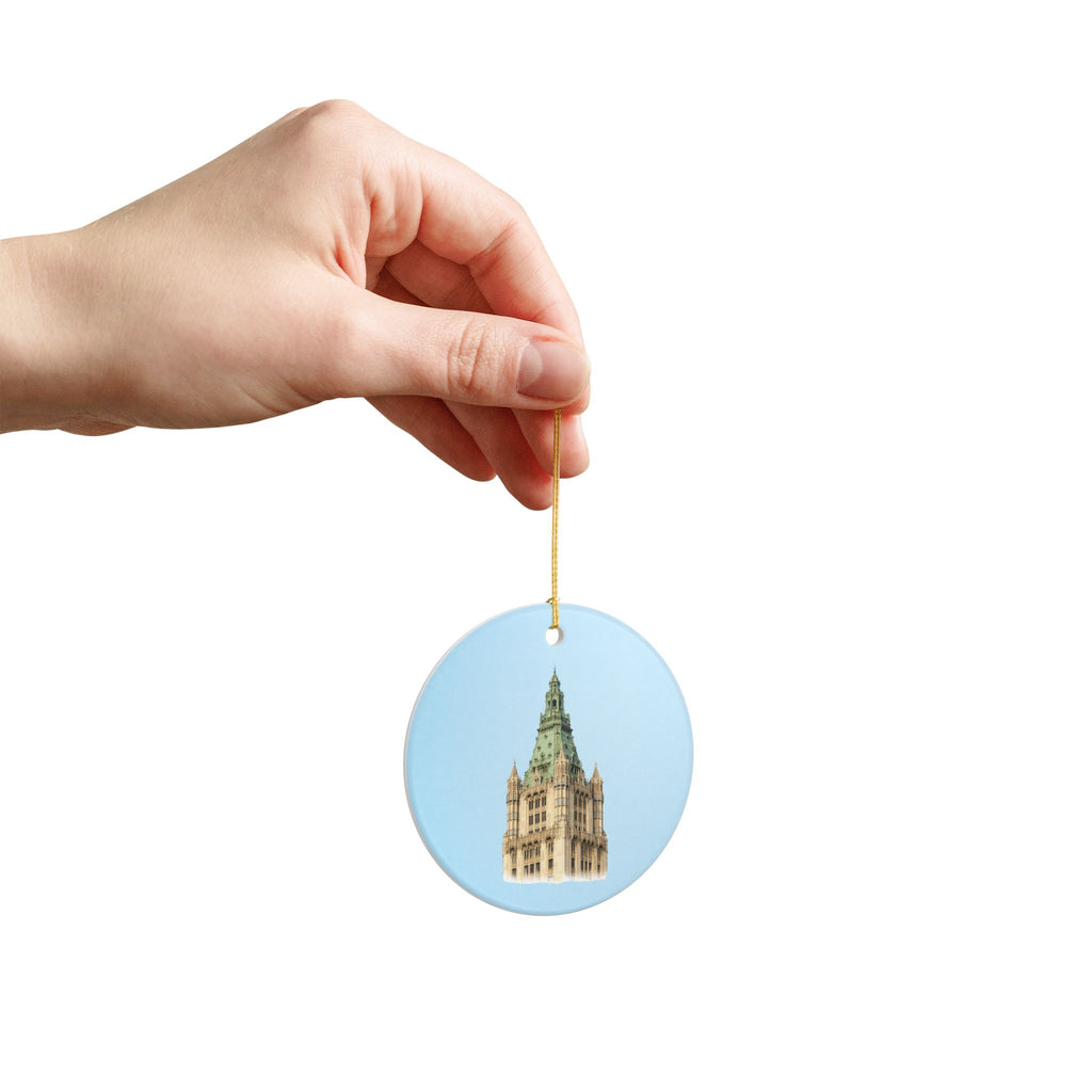 Woolworth Building Ceramic Christmas Tree Ornament — NYC Skyline Holiday Decoration