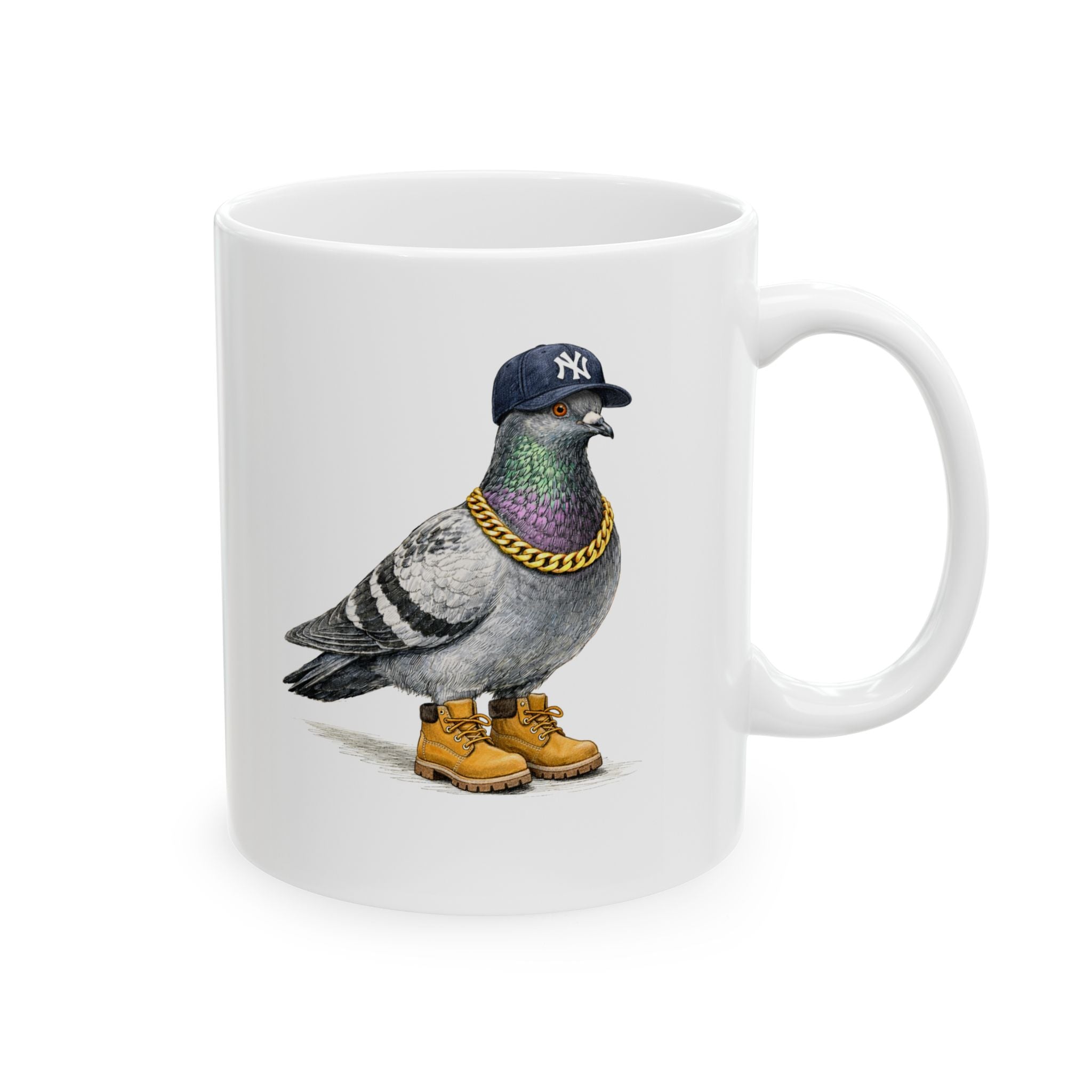 Customizable Bronx NYC Pigeon Mug | New York Yankees Bird Lovers Ceramic Coffee Cup
