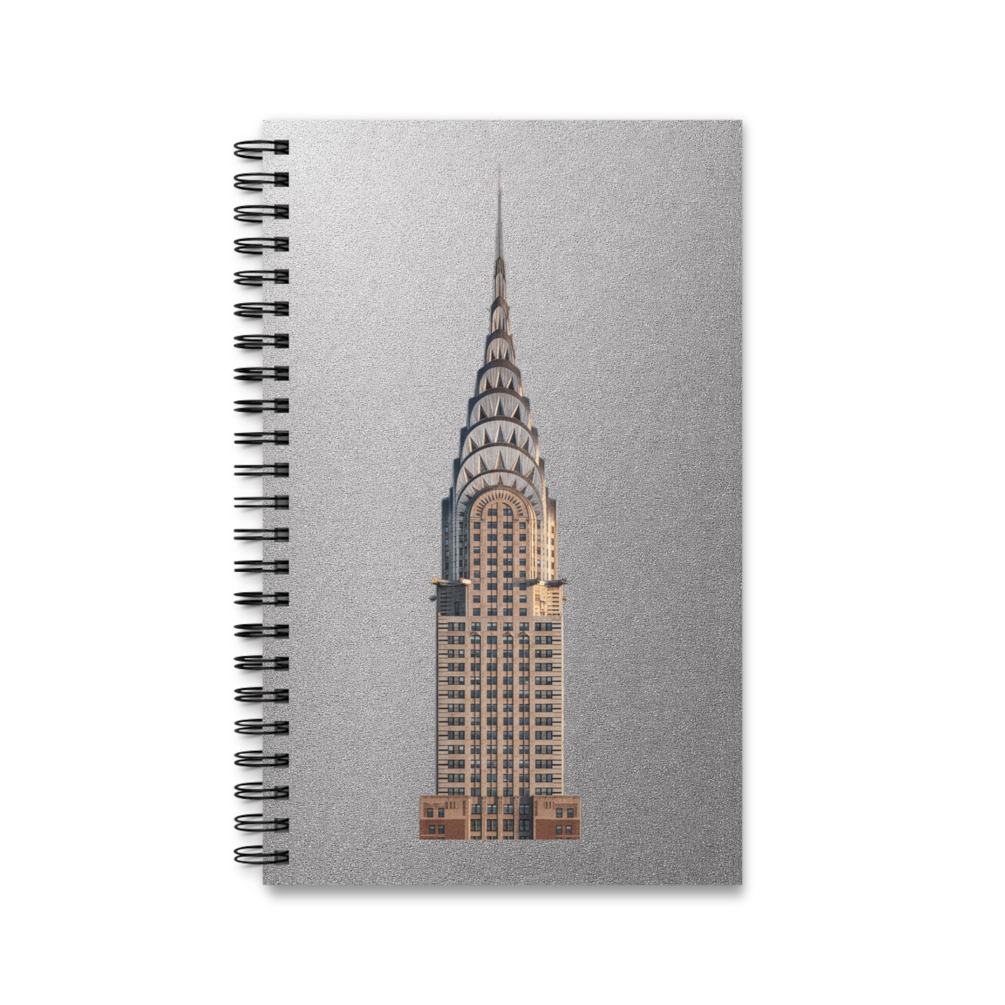 Cuaderno espiral del edificio Chrysler | Cuaderno plateado de arquitectura de Nueva York