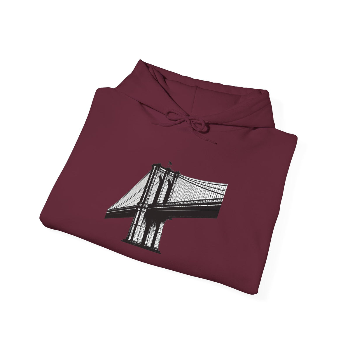Brooklyn Bridge Sketch Hoodie — New York City Bridge Pullover Hooded Sweatshirt