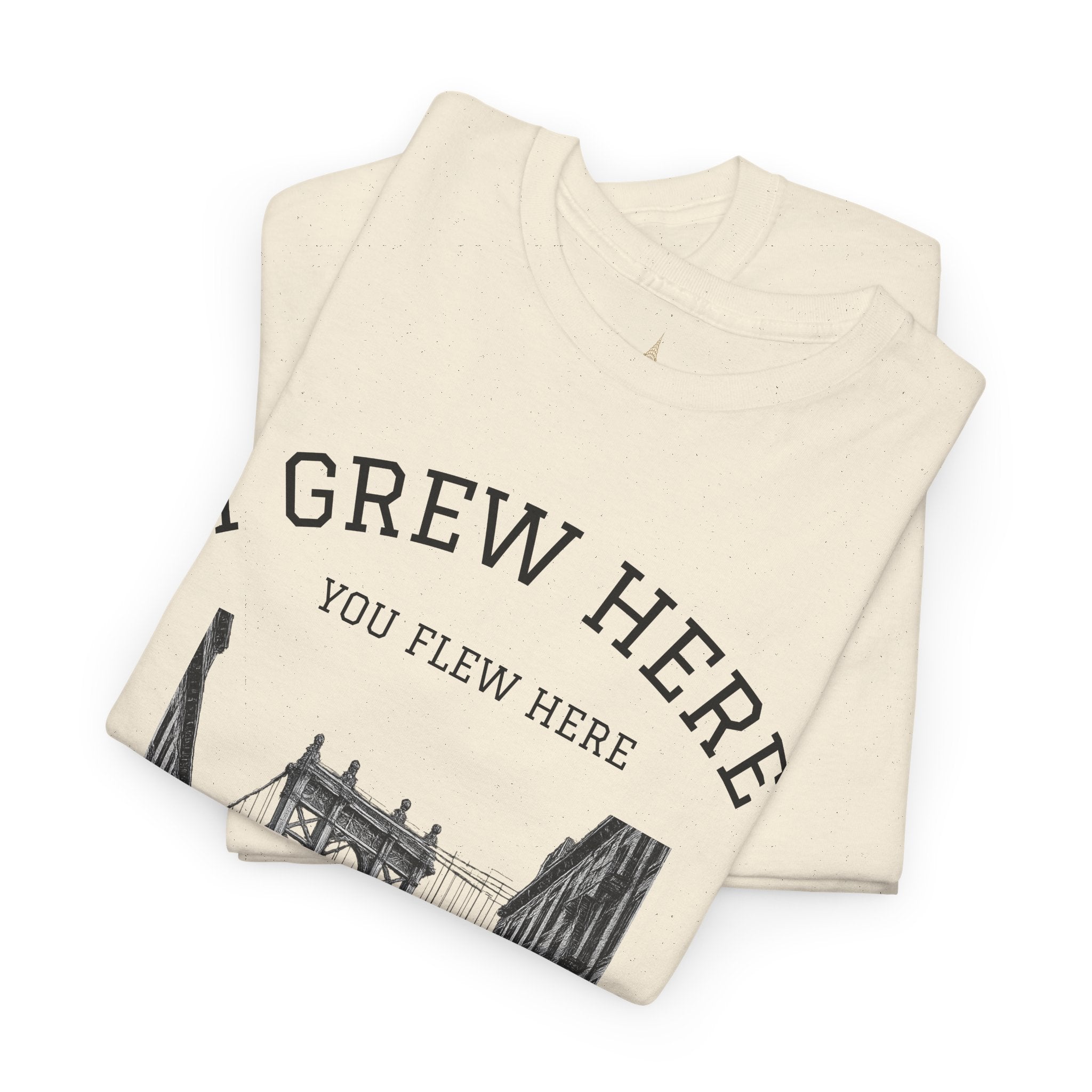 DUMBO Brooklyn Manhattan Bridge T-Shirt  I  I Grew Here You Flew Here Tee