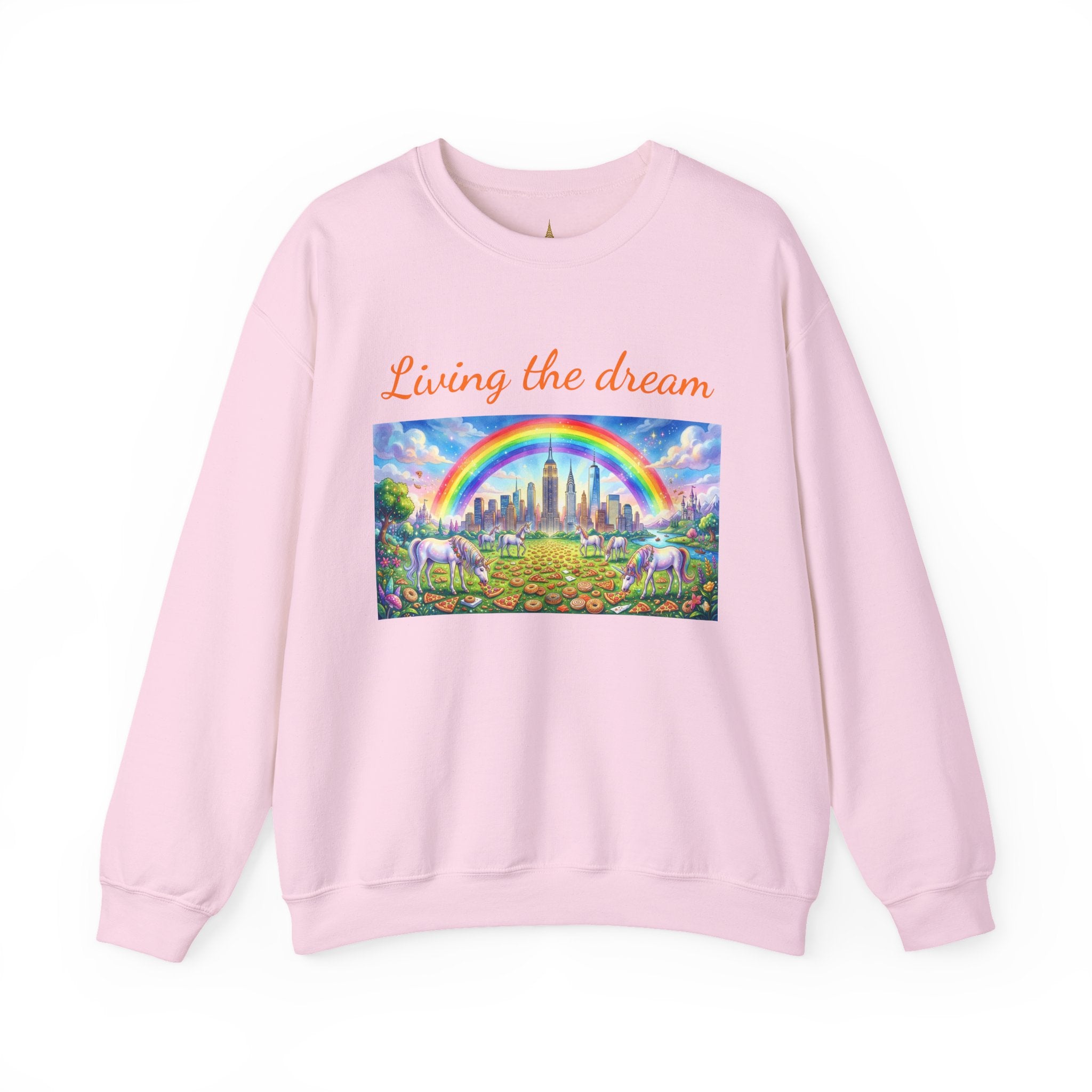 NYC Living the Dream Sweatshirt  New York Is a Fairy Tale Rainbows and Unicorns Sweater