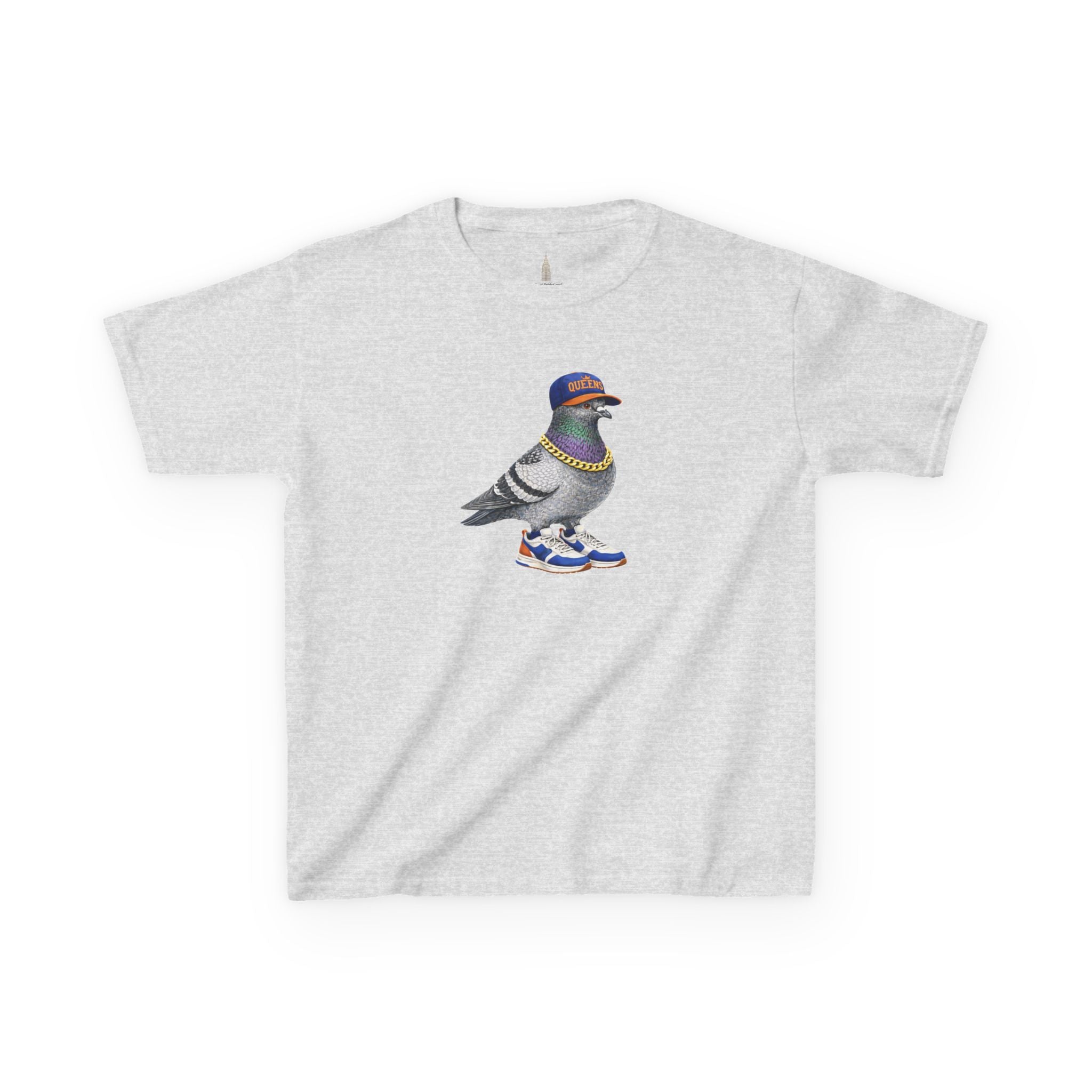 Customizable Queens NYC Pigeon Kid Tee —  Cute Bird  Baseball Fan T-Shirt for Children
