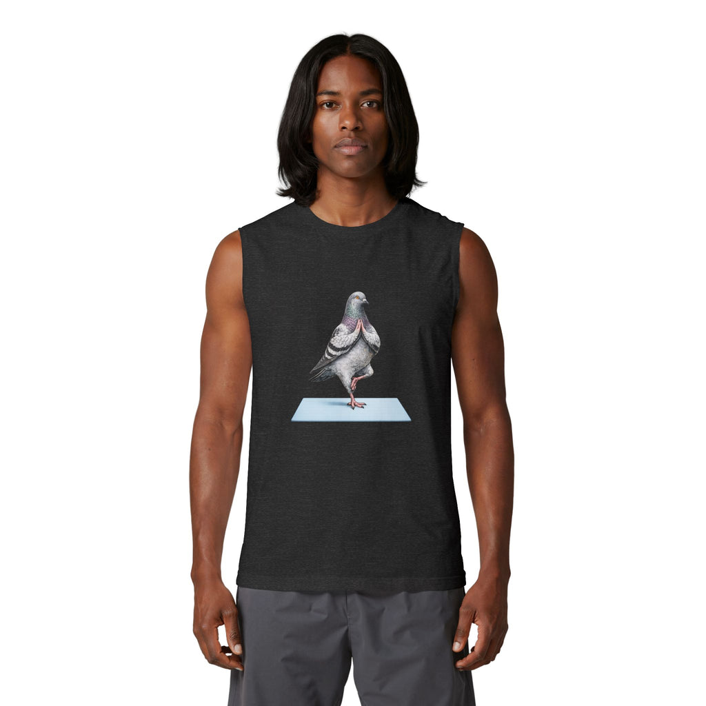 Camiseta sin mangas de yoga con paloma del Central Park de Nueva York | Camiseta para amantes de las aves y el yoga