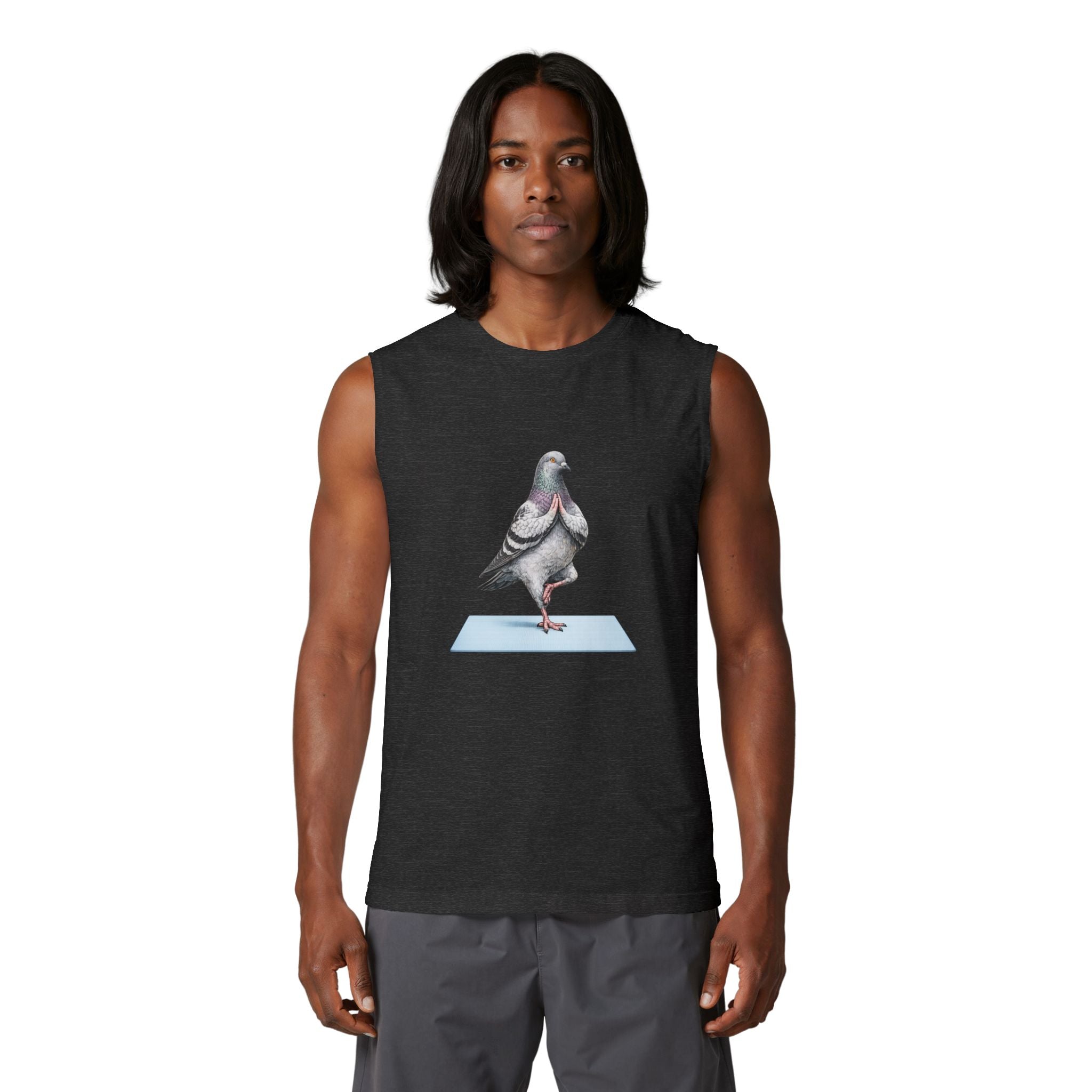 Camiseta sin mangas de yoga con paloma del Central Park de Nueva York | Camiseta para amantes de las aves y el yoga