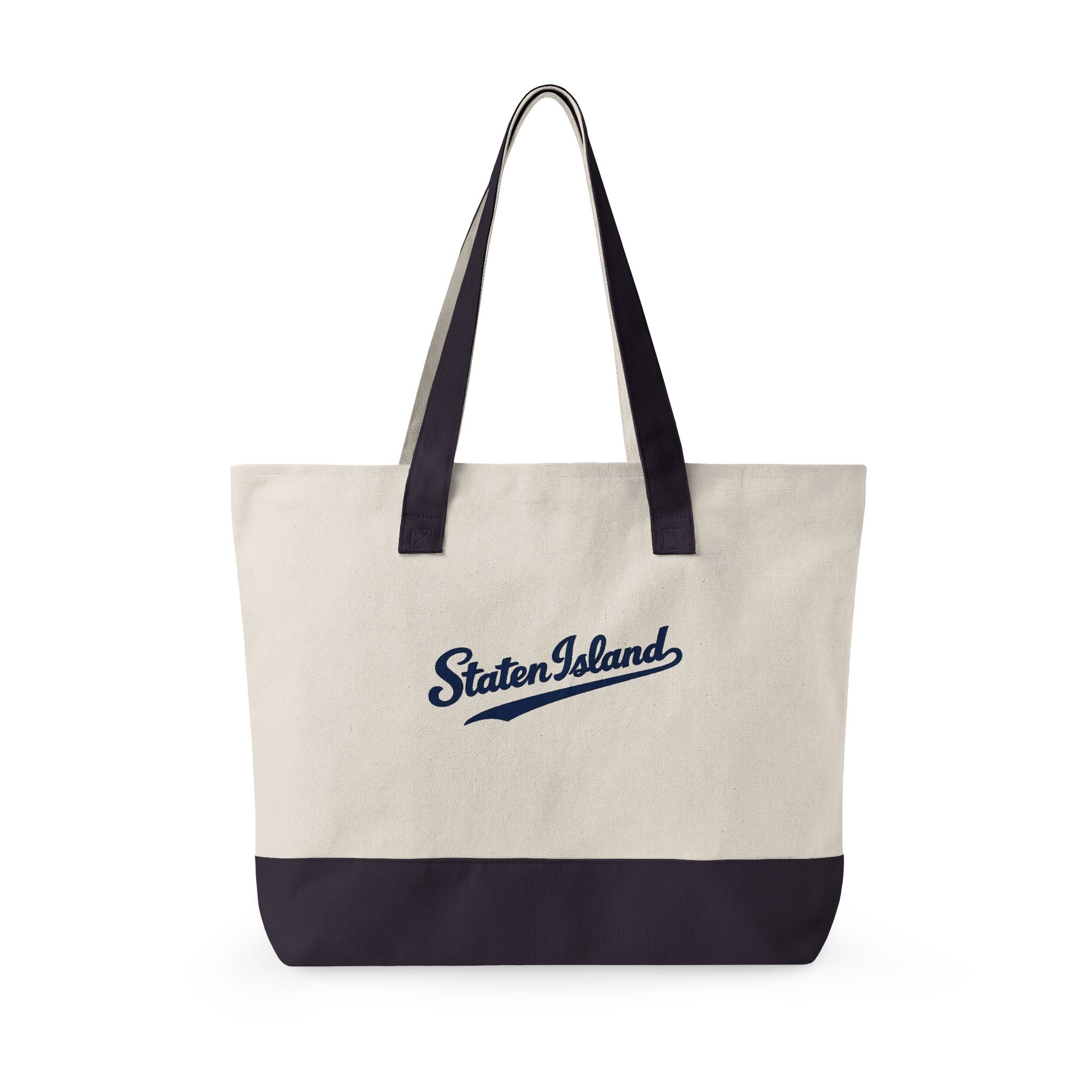 Staten Island Canvas Tote — Zippered Market Bag
