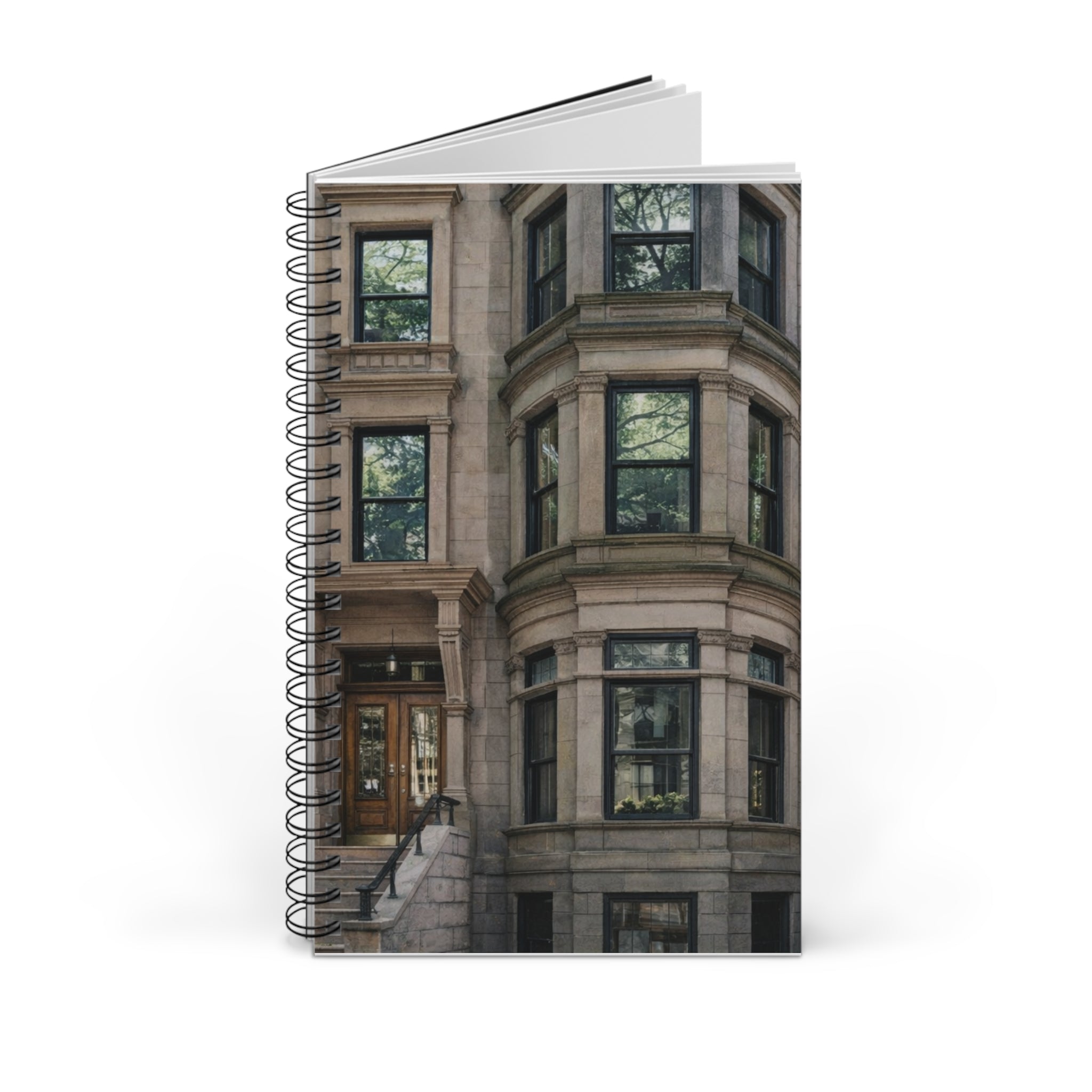 Diario en espiral Brownstone de Nueva York Cuaderno de la ciudad de Nueva York