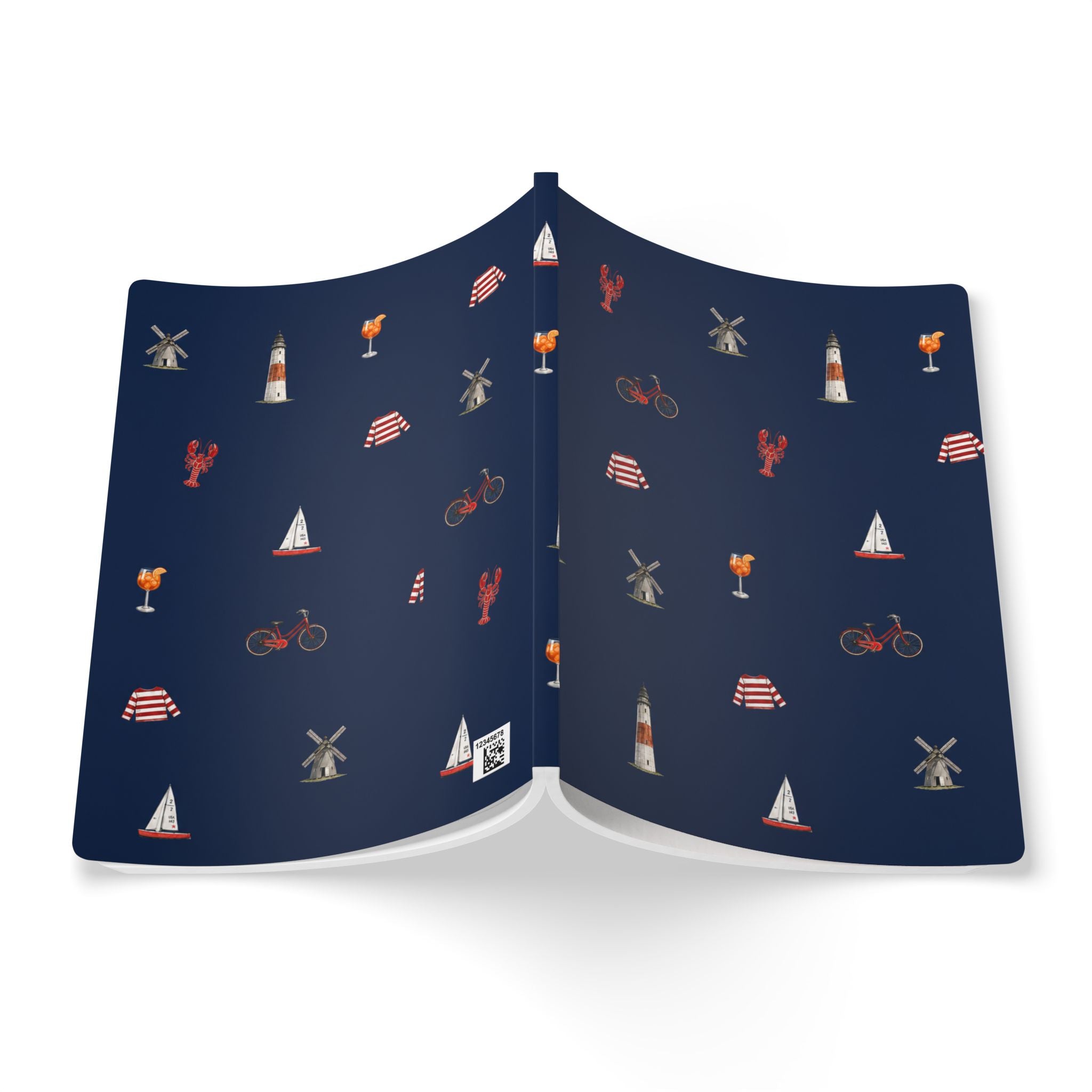 Icons of The Hamptons Blue Softcover Notebook