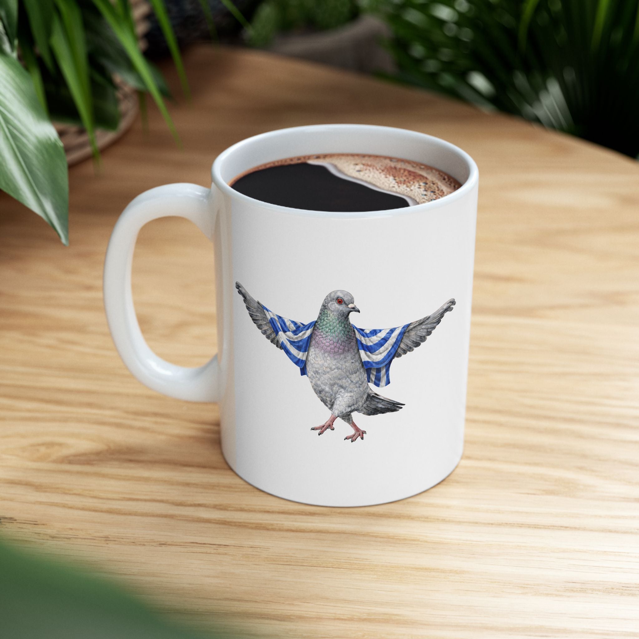 Customizable Astoria NYC Pigeon Mug | Greek Queens Bird Lovers Ceramic Coffee Cup