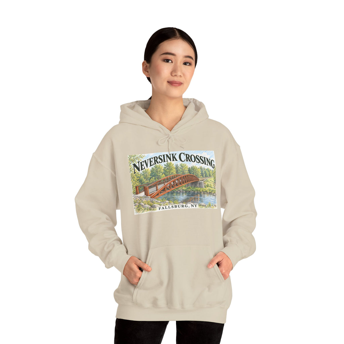 Neversink Crossing Fallsburg Catskills Upstate New York Pullover Hoodie