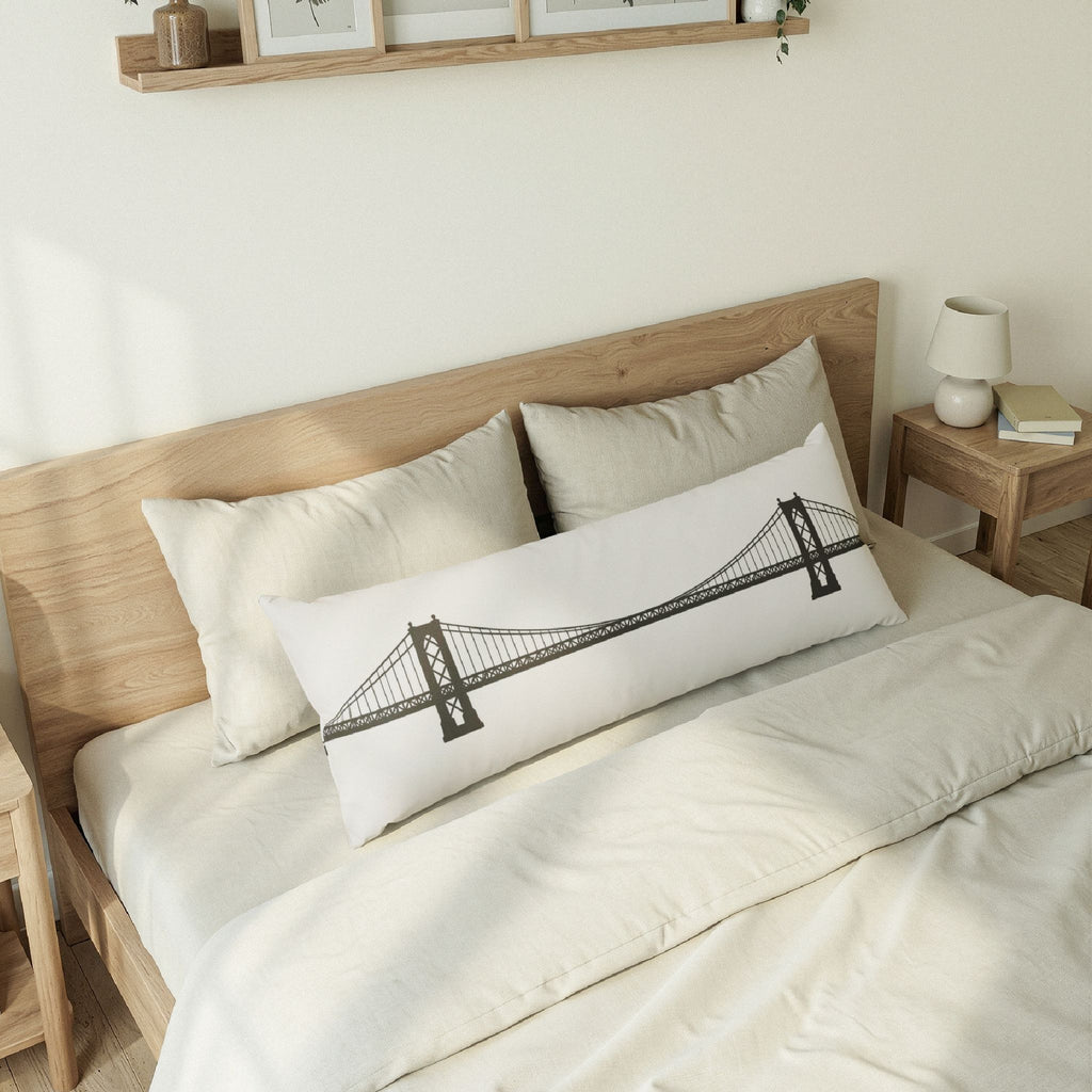 Williamsburg Bridge Silhouette Pillow – Minimalist Cityscape Decor