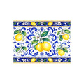 Little Italy Amalfi Blue and White with Lemon Ceramic Tile - Mediterranean Lemon Decorative Kitchen Backsplash Tile Art 6" x 8"