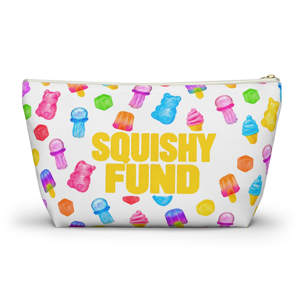 "I Need Dough" / "Squishy Fund" Colorful Squishies Accessory Pouch