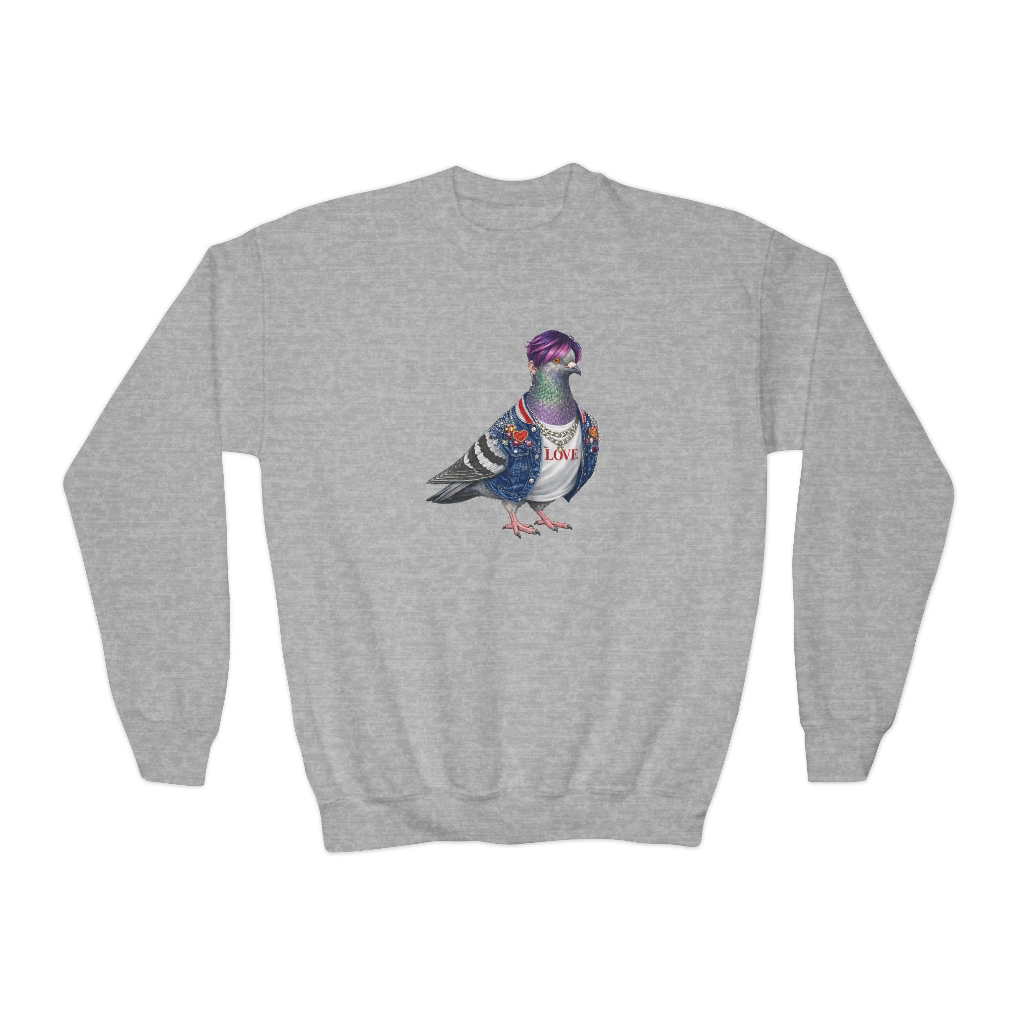 Sudadera de cuello redondo para niños con paloma de Koreatown, Nueva York, personalizable, para niños, suéter de pájaro para amantes de KPop de Nueva York