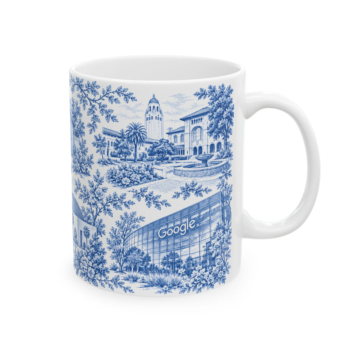Silicon Valley Blue Toile de Jouy 11oz Ceramic Mug