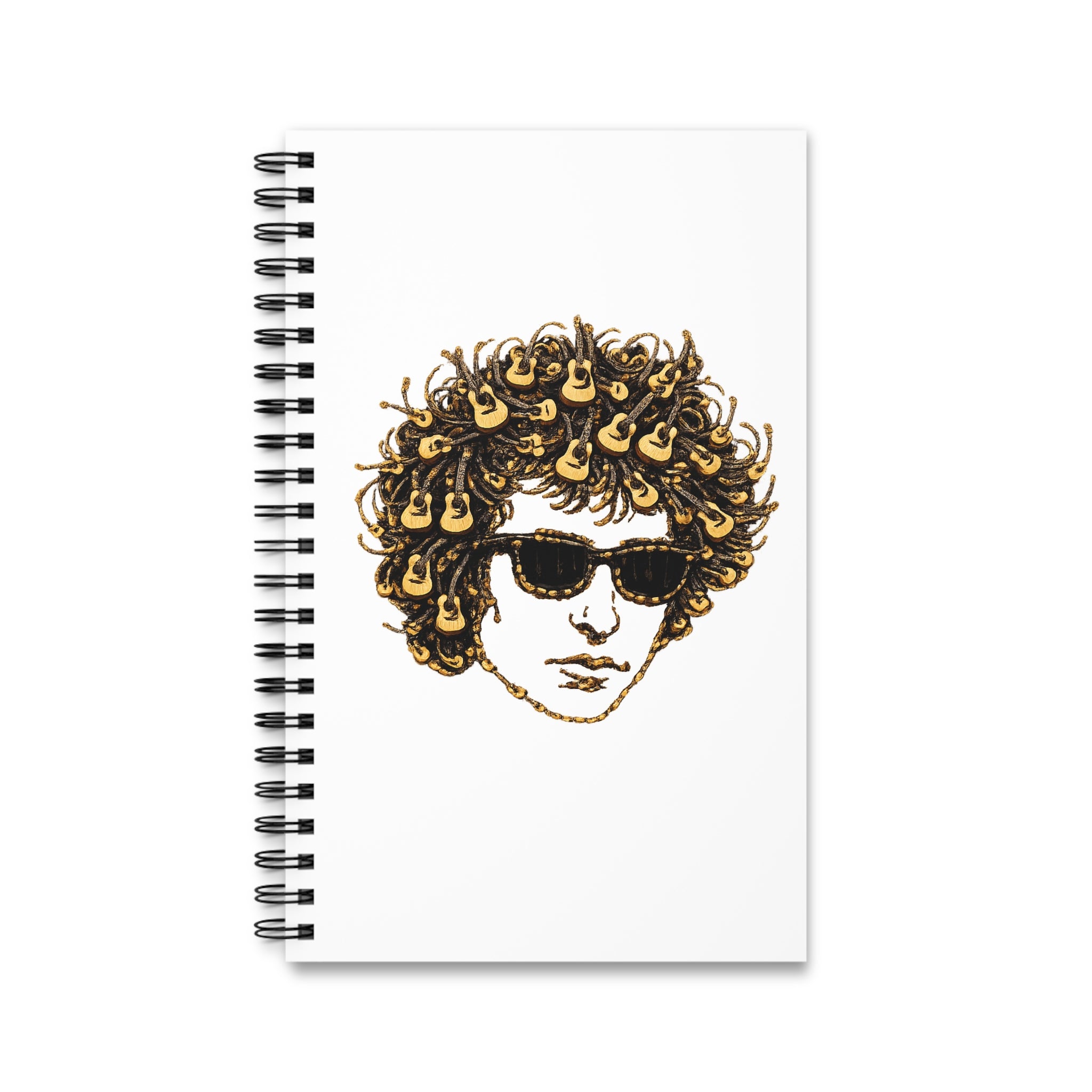 Customizable Guitar Bob Dylan Spiral Journal | NYC Music Folk Singer Notebook