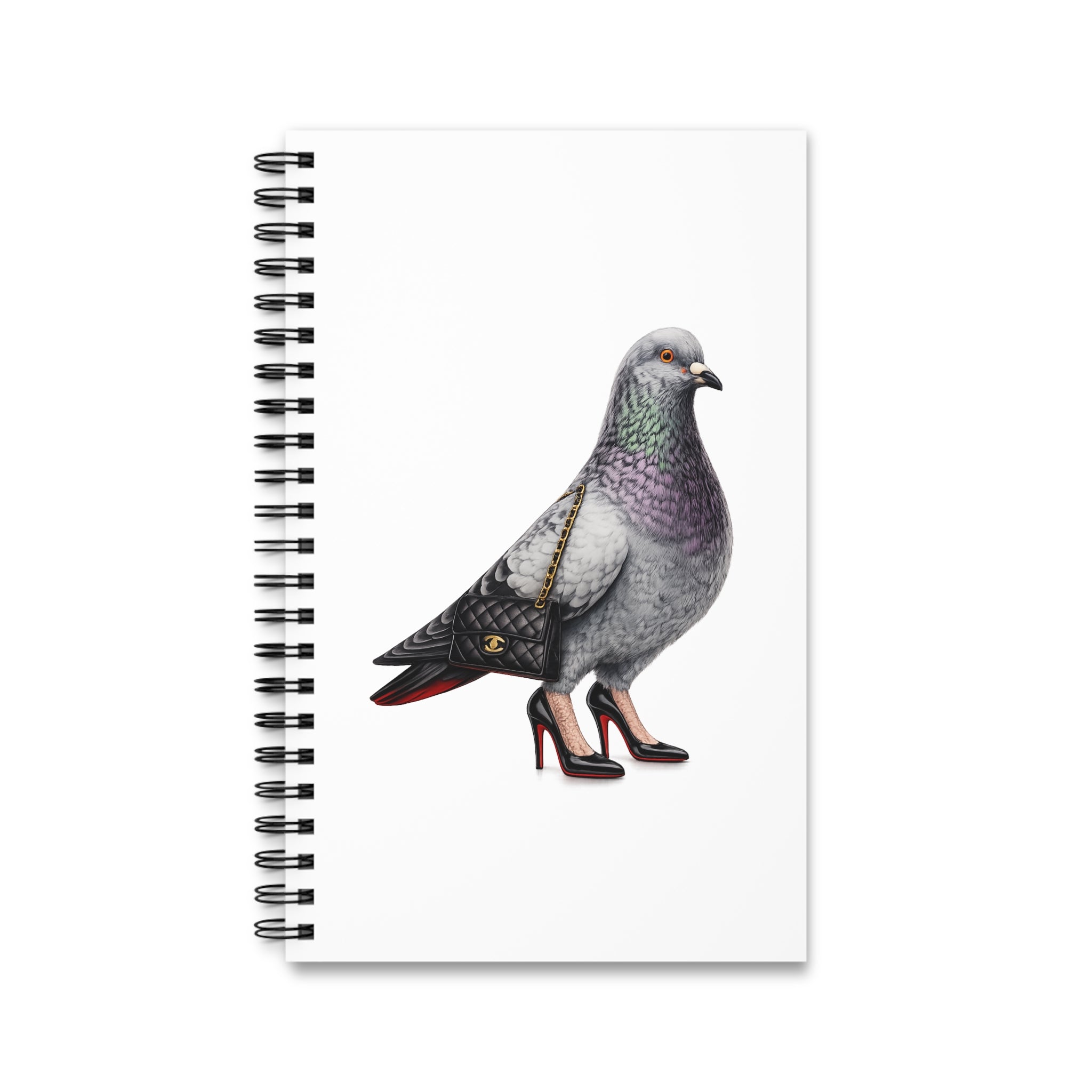 Customizable Meatpacking District NYC Pigeon Spiral Journal |  Luxury Fashion Bird Lovers Notebook