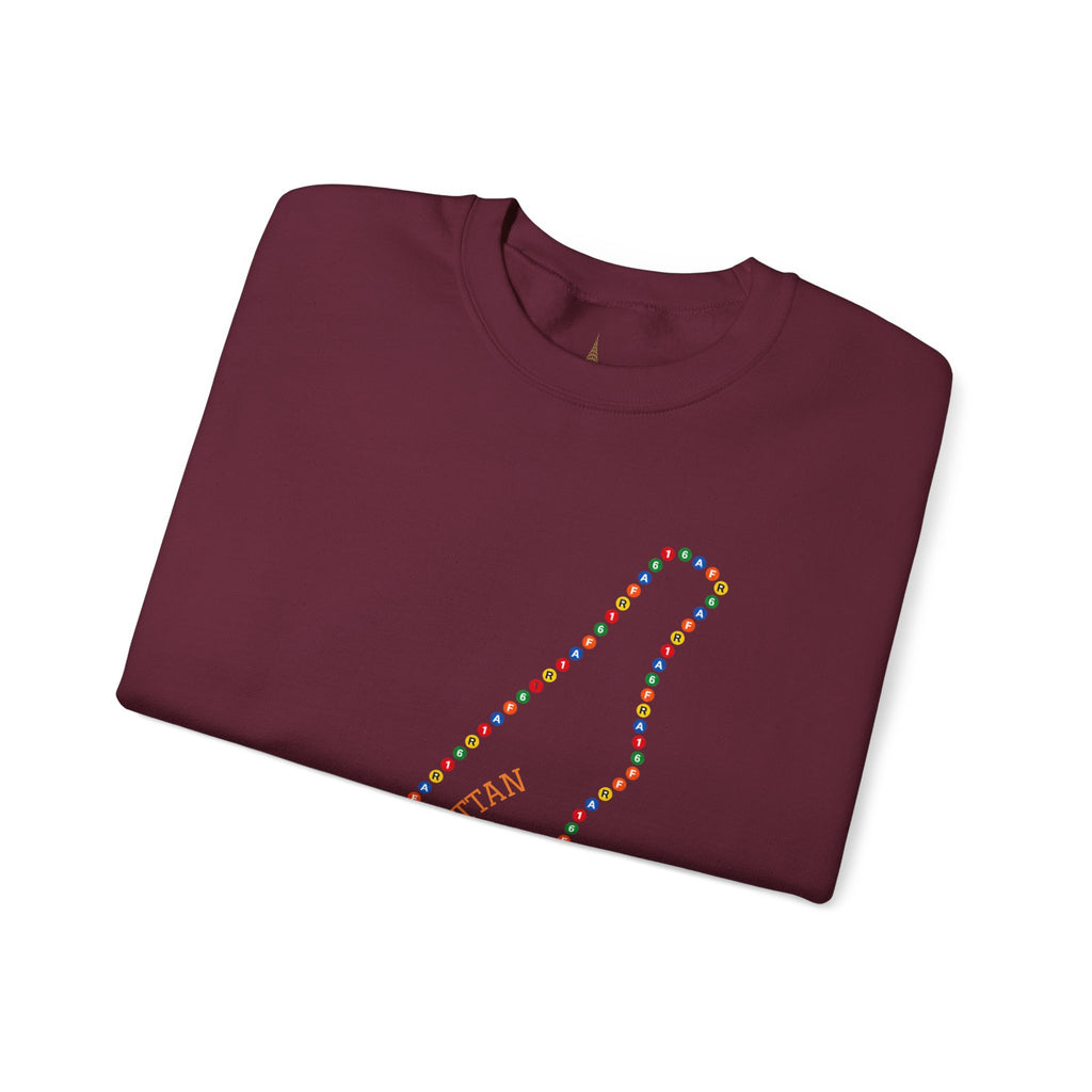 Manhattan Map Subway Signs Sweatshirt | NYC Crewneck Sweater