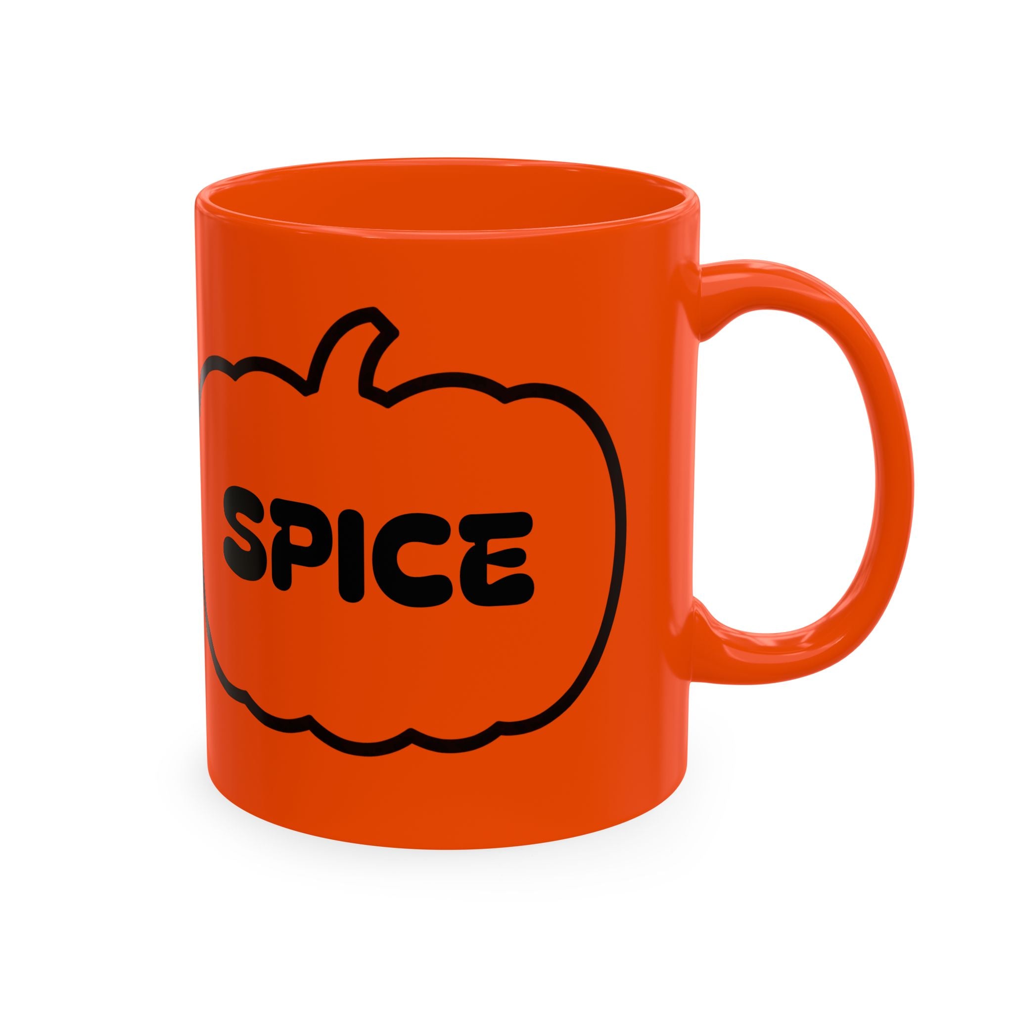 Pumpkin Spice Ceramic Mug — Bright Orange Fall Coffee Cup