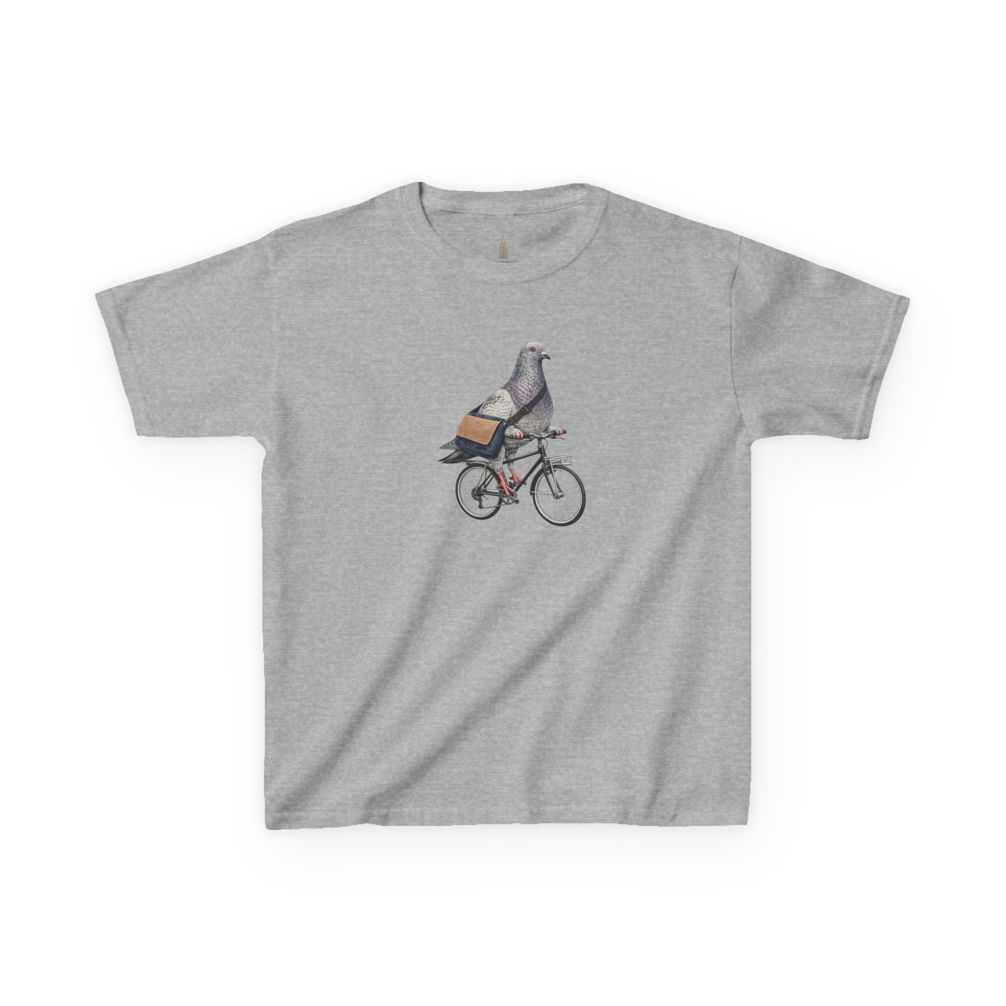 Camiseta personalizable para niños "Pigeon Bike Rider" en Midtown NYC — Bonita camiseta de ciclista con pájaro para niños