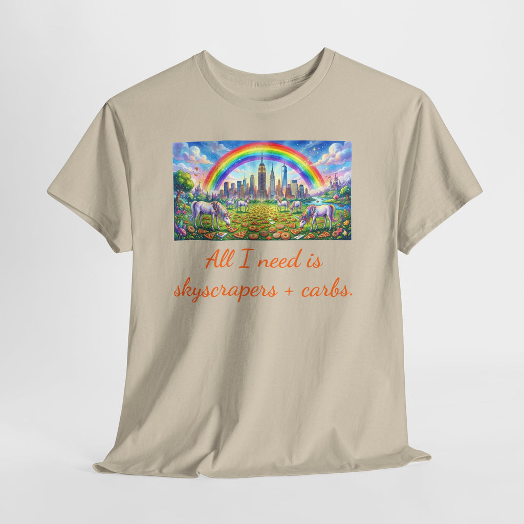 NYC Skyscrapers and Carbs T-Shirt | New York Is a Fairy Tale City Tee