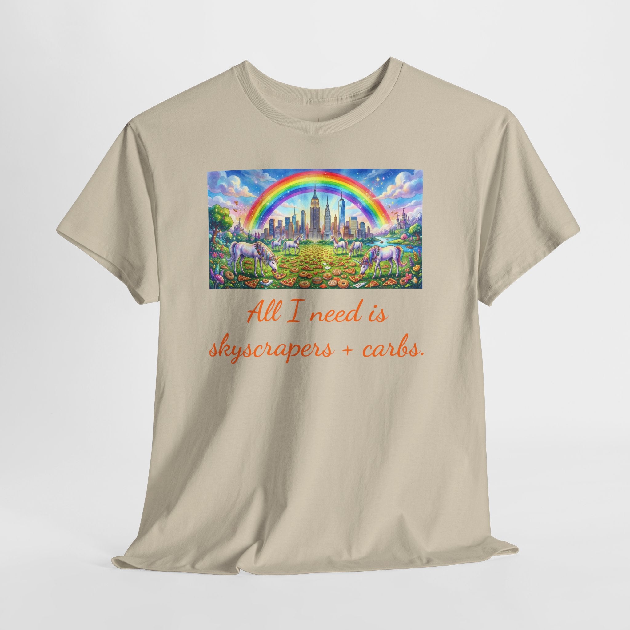 NYC Skyscrapers and Carbs T-Shirt | New York Is a Fairy Tale City Tee