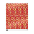 Italian Food Pattern Red Gift Wrap Paper | Pasta Spaghetti Rigatoni Meatball Sub Wrapping Paper Roll, Foodie Party Wrap