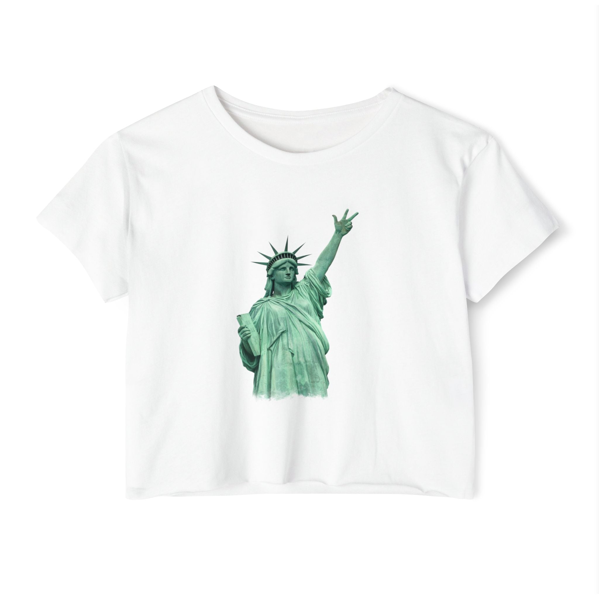 Statue of Liberty Three Points Crop Top Tee | New York Basketball Jalen Brunson T-shirt