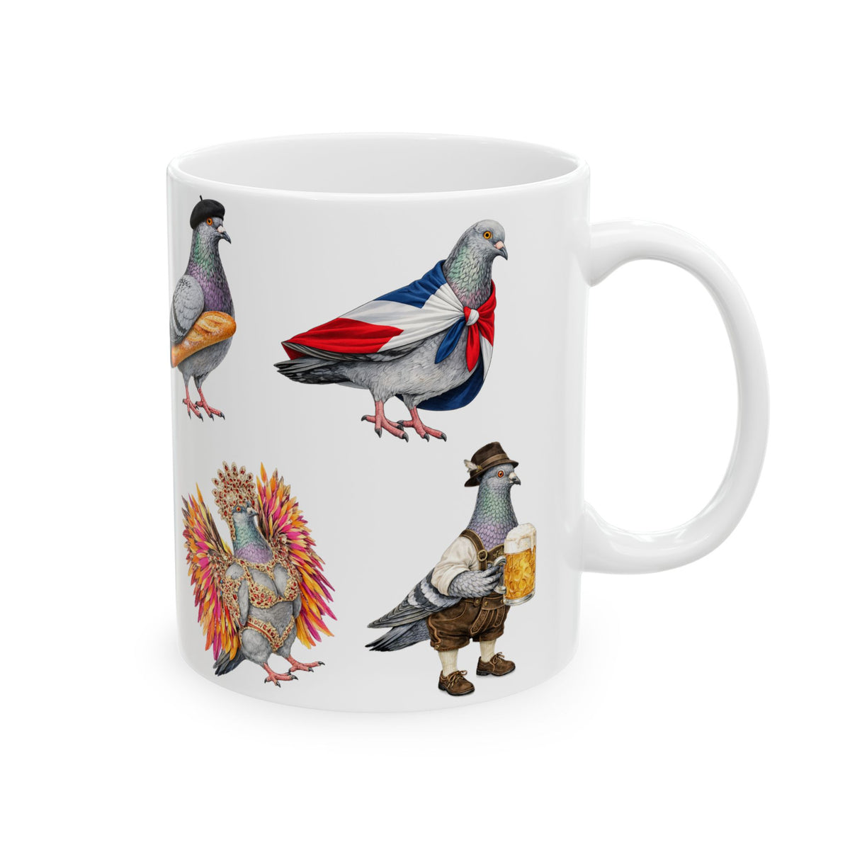 Parade Day New York | NYC Pigeon 11oz Party Time Mug  St. Patrick's Day, Bastille Day, West Indian Day, Puerto Rican Day, Oktoberfest, Dominican Day, Chinese New Year, Gay Pride