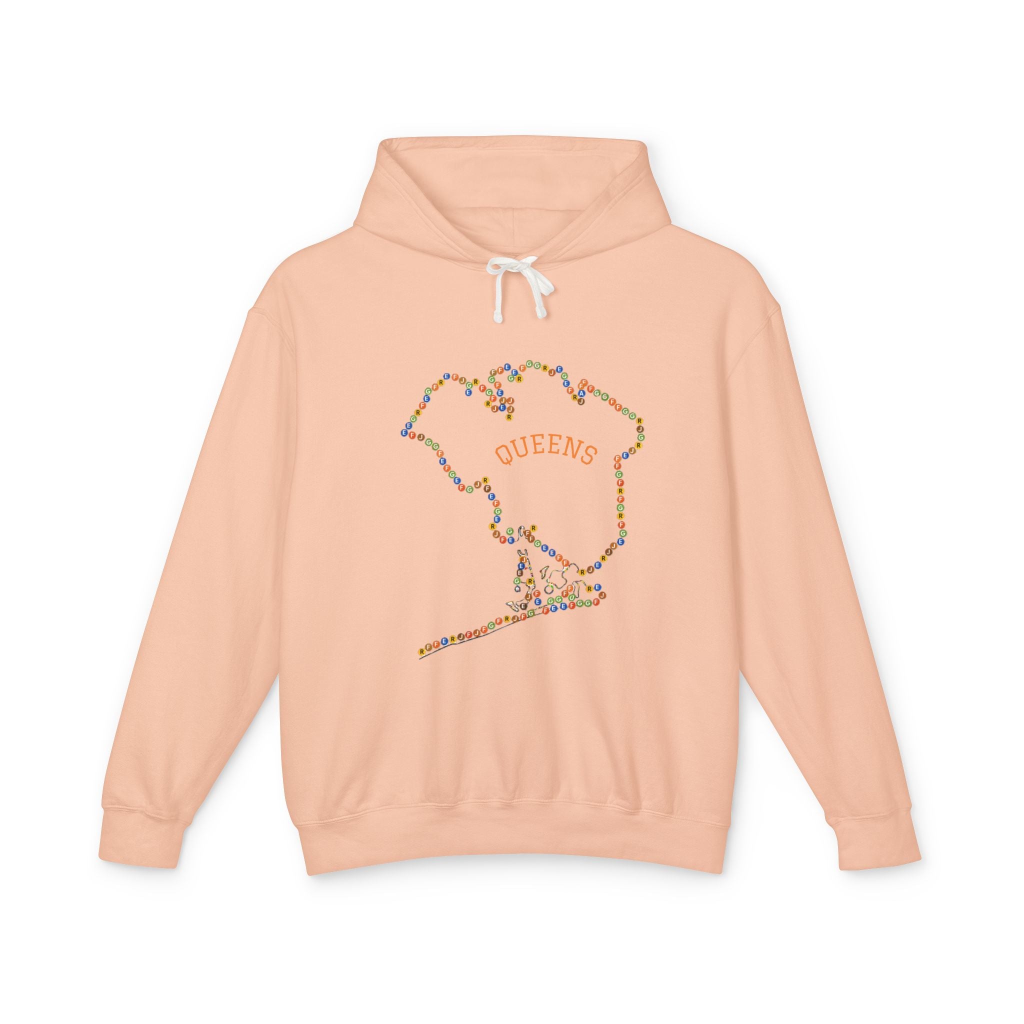 Queens Map Subway Signs Hoodie | New York Borough Outline Hooded Sweatshirt