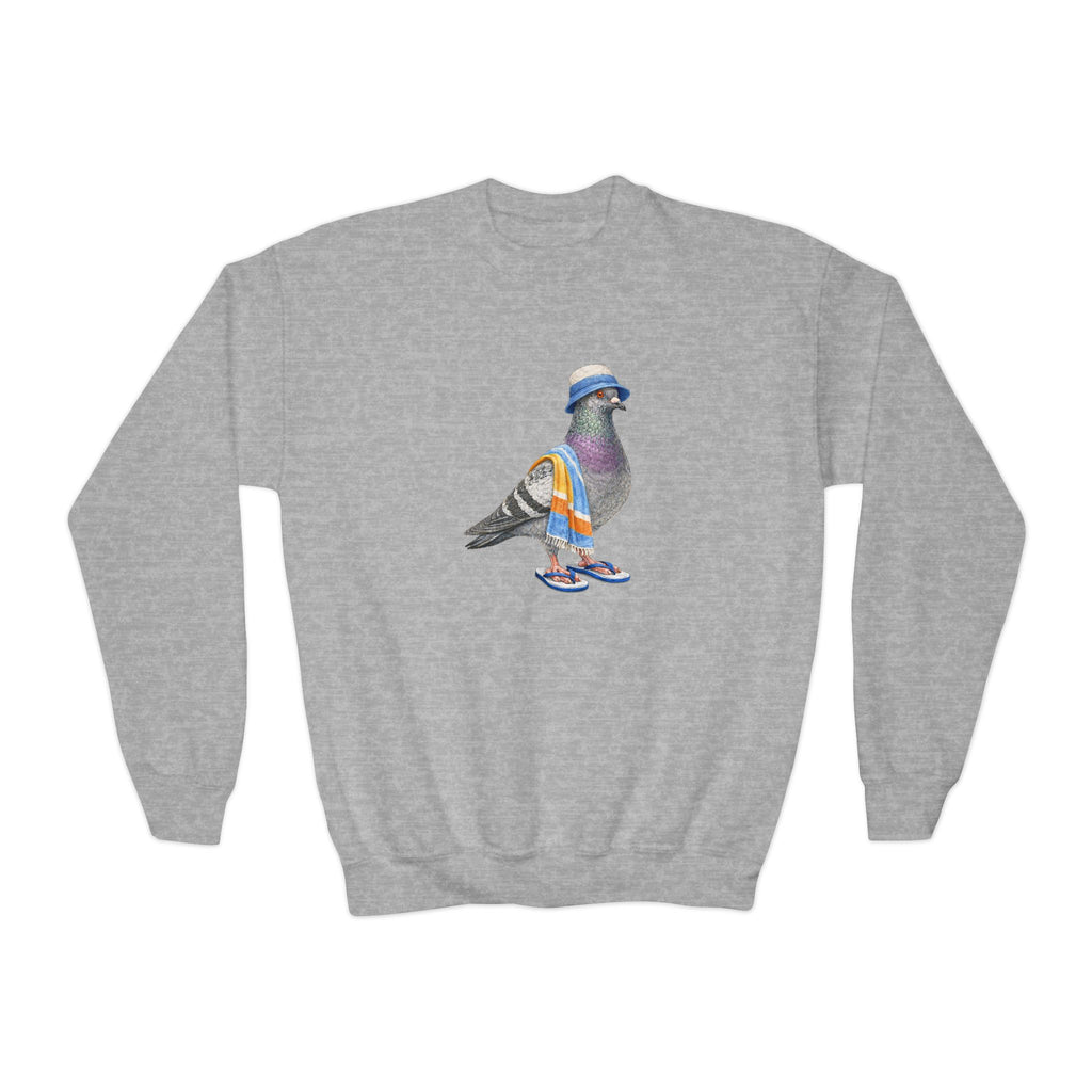 Customizable Coney Island NYC Pigeon NYC Kids Crewneck Sweatshirt    New York Beach Bum Bird Lover Childrens Sweater