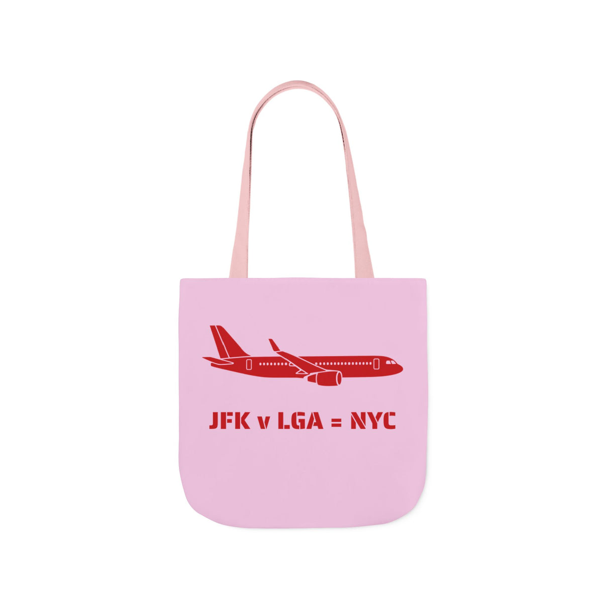 Travel Day NYC Airport Tote — 'JFK v LGA = NYC' Travel Math Airplane Canvas Tote Bag