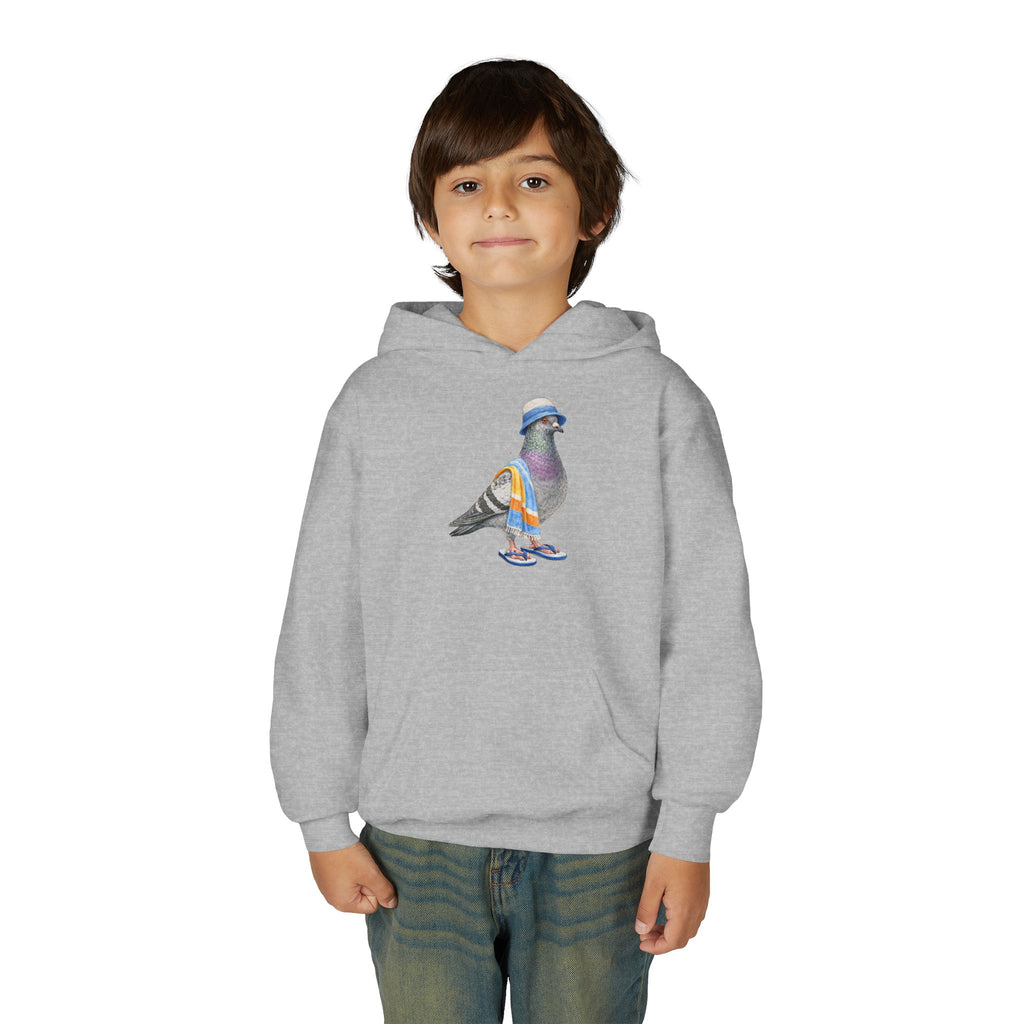 Sudadera con capucha personalizable Coney Island NYC Paloma NYC para niños | Sudadera con capucha para niños amantes de las aves "beach bum" de Nueva York