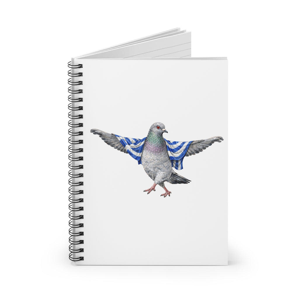 Customizable Astoria NYC Pigeon Spiral Journal | Opa Zorba Bird Lovers Notebook