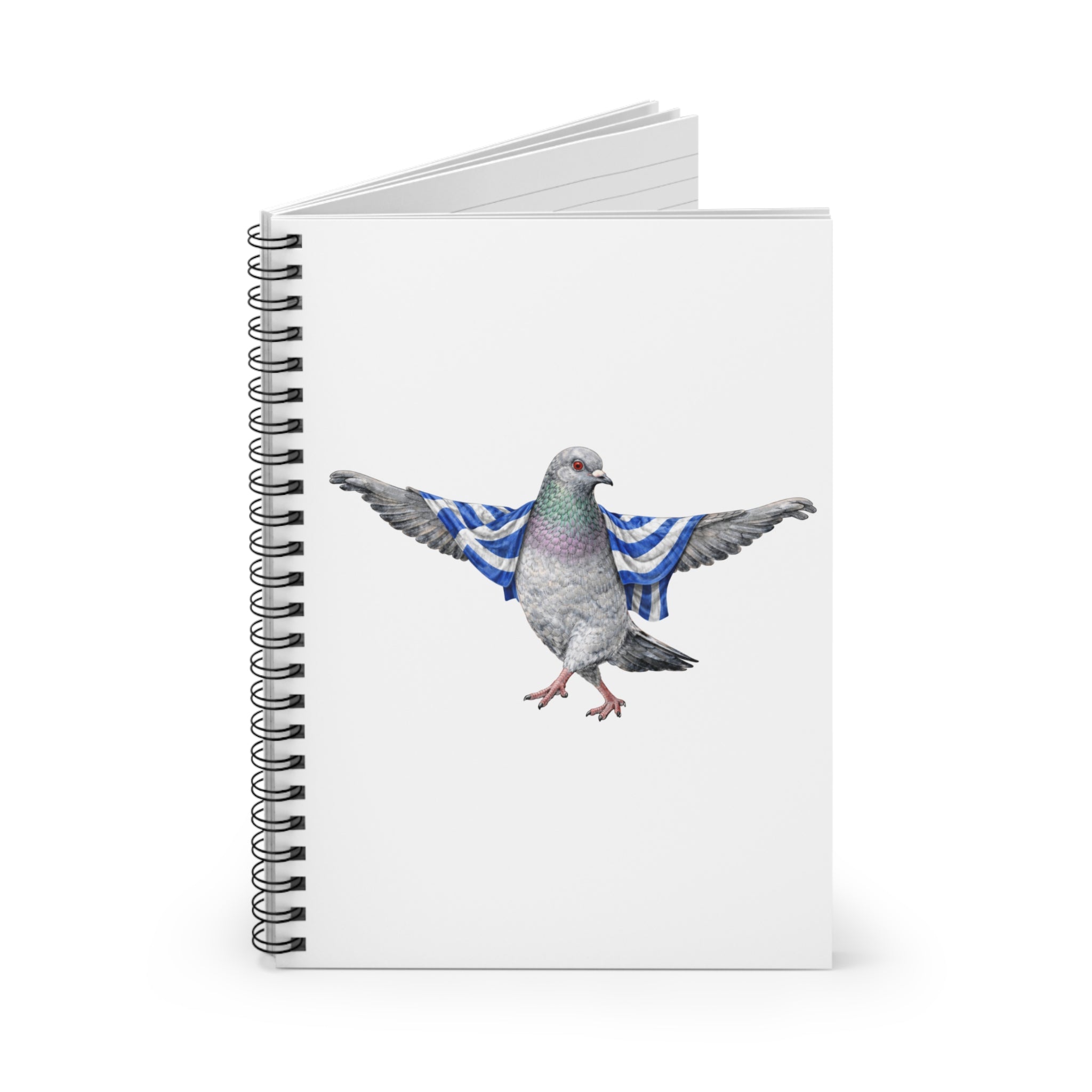 Customizable Astoria NYC Pigeon Spiral Journal | Opa Zorba Bird Lovers Notebook