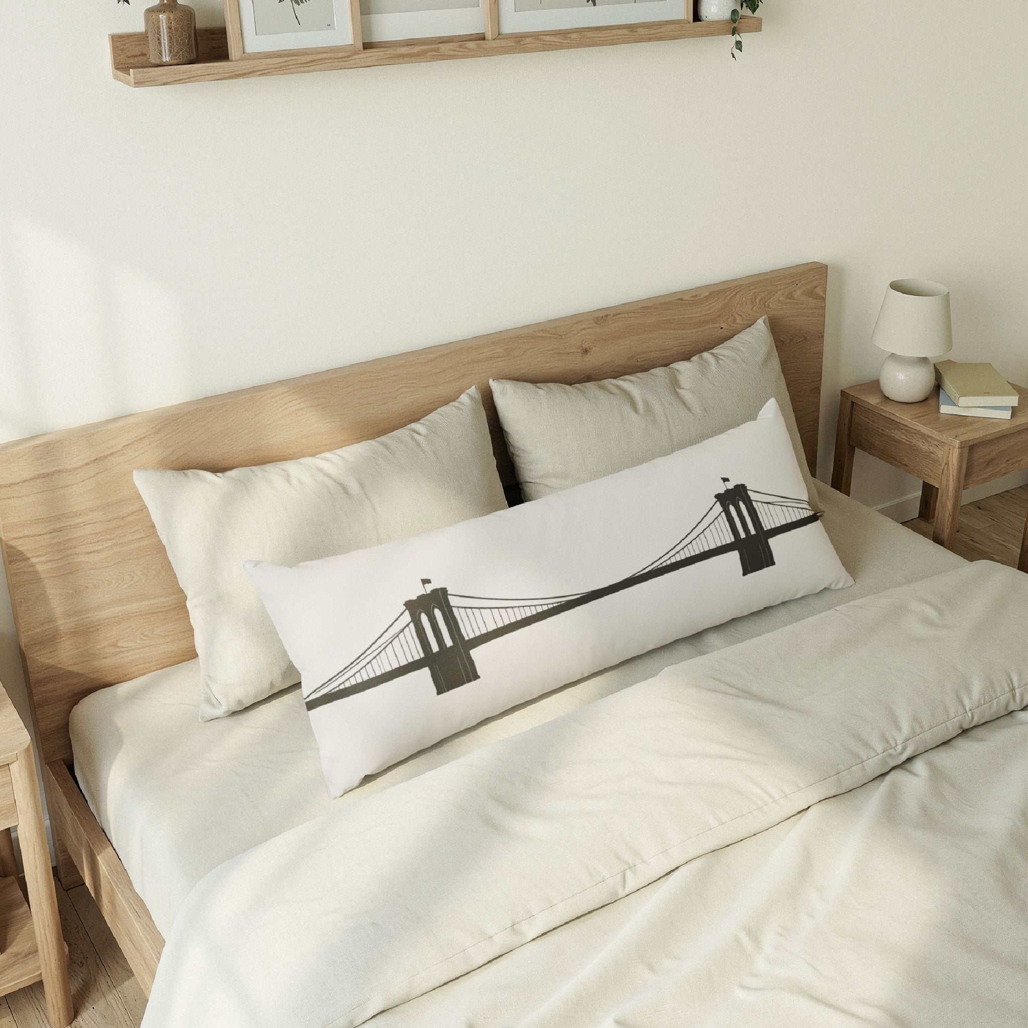Brooklyn Bridge Silhouette Pillow – Minimalist Cityscape Decor