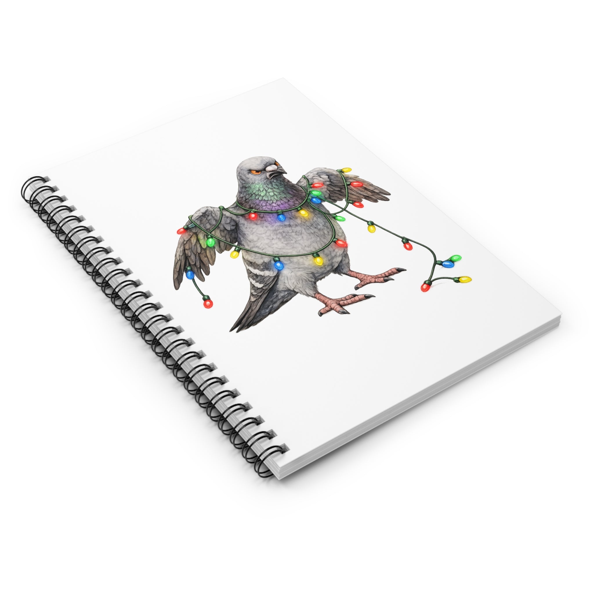 Customizable Dyker Heights NYC Pigeon Spiral Journal | Brooklyn Christmas Lights Dad Bird Lovers Notebook