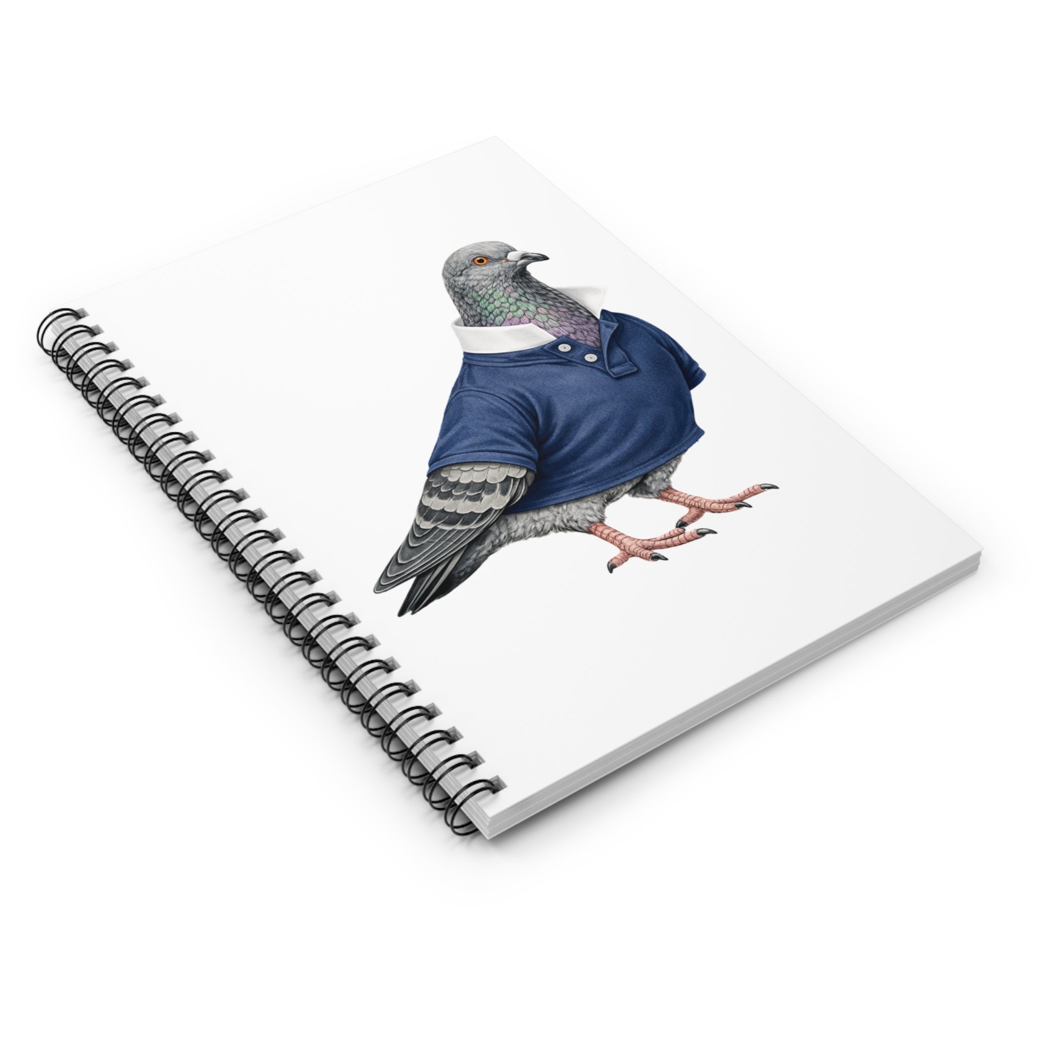 Customizable Upper East Side NYC Pigeon Spiral Journal | UES Preppy Polo Bird Lovers Notebook
