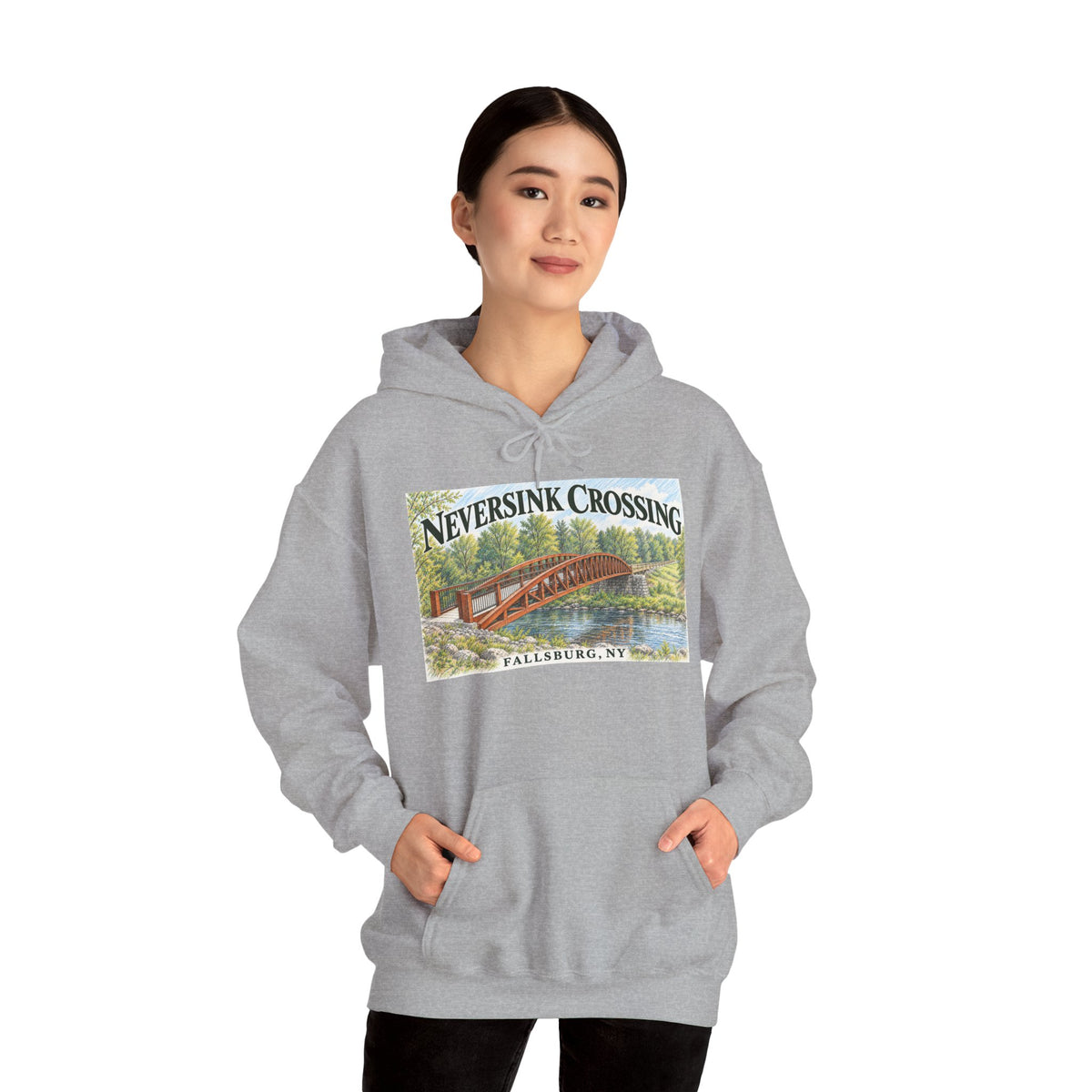 Neversink Crossing Fallsburg Catskills Upstate New York Pullover Hoodie