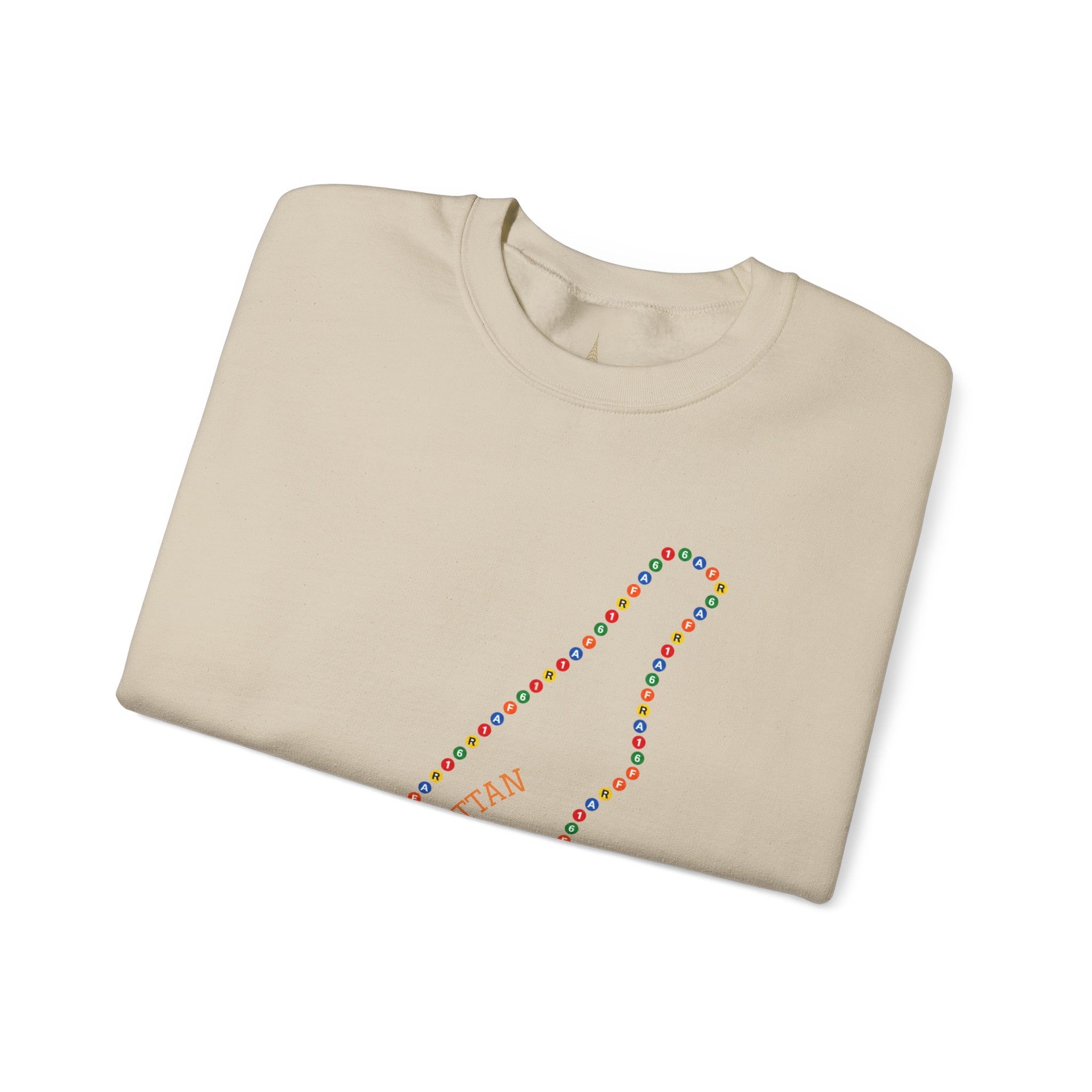 Manhattan Map Subway Signs Sweatshirt | NYC Crewneck Sweater