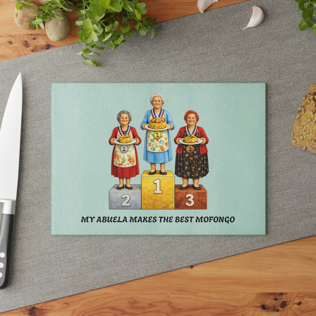 Mi abuela hace la mejor tabla de cortar de cristal para mofongo | Decoración de cocina para la competencia de mofongo de la abuela