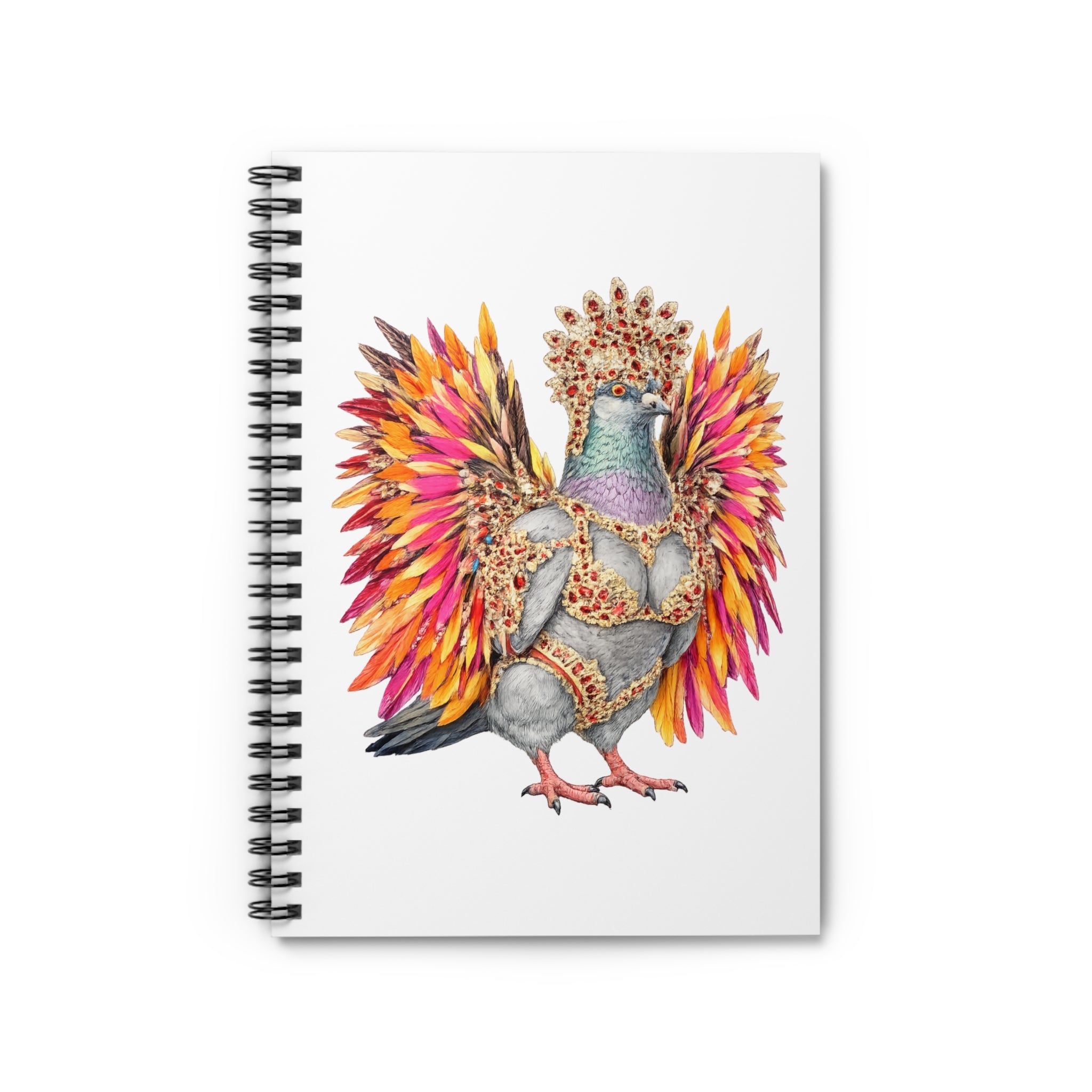 Customizable Flatbush NYC Pigeon Spiral Journal | Mardi Gras Carnival Parade Bird Lovers Notebook