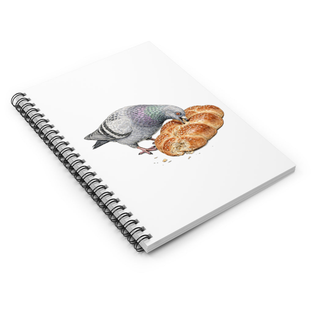 Customizable Borough Park NYC Pigeon Spiral Journal | Brooklyn Kosher Challah Bird Lovers Notebook