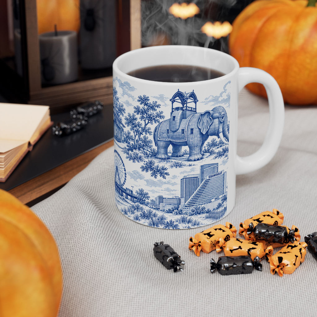 Atlantic City Blue Toile de Jouy 11oz Mug