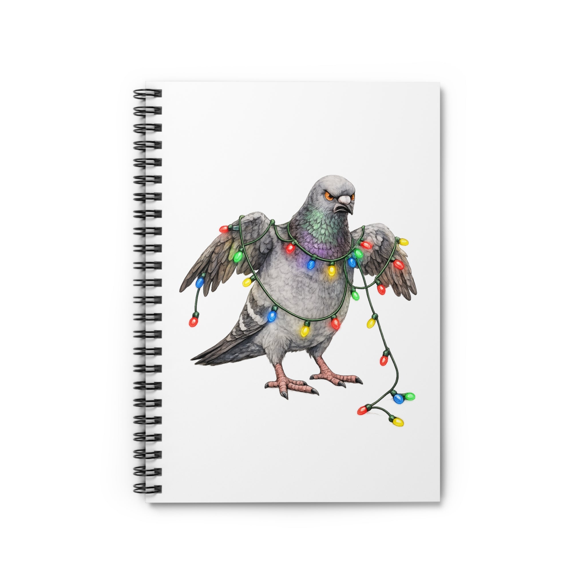 Customizable Dyker Heights NYC Pigeon Spiral Journal | Brooklyn Christmas Lights Dad Bird Lovers Notebook