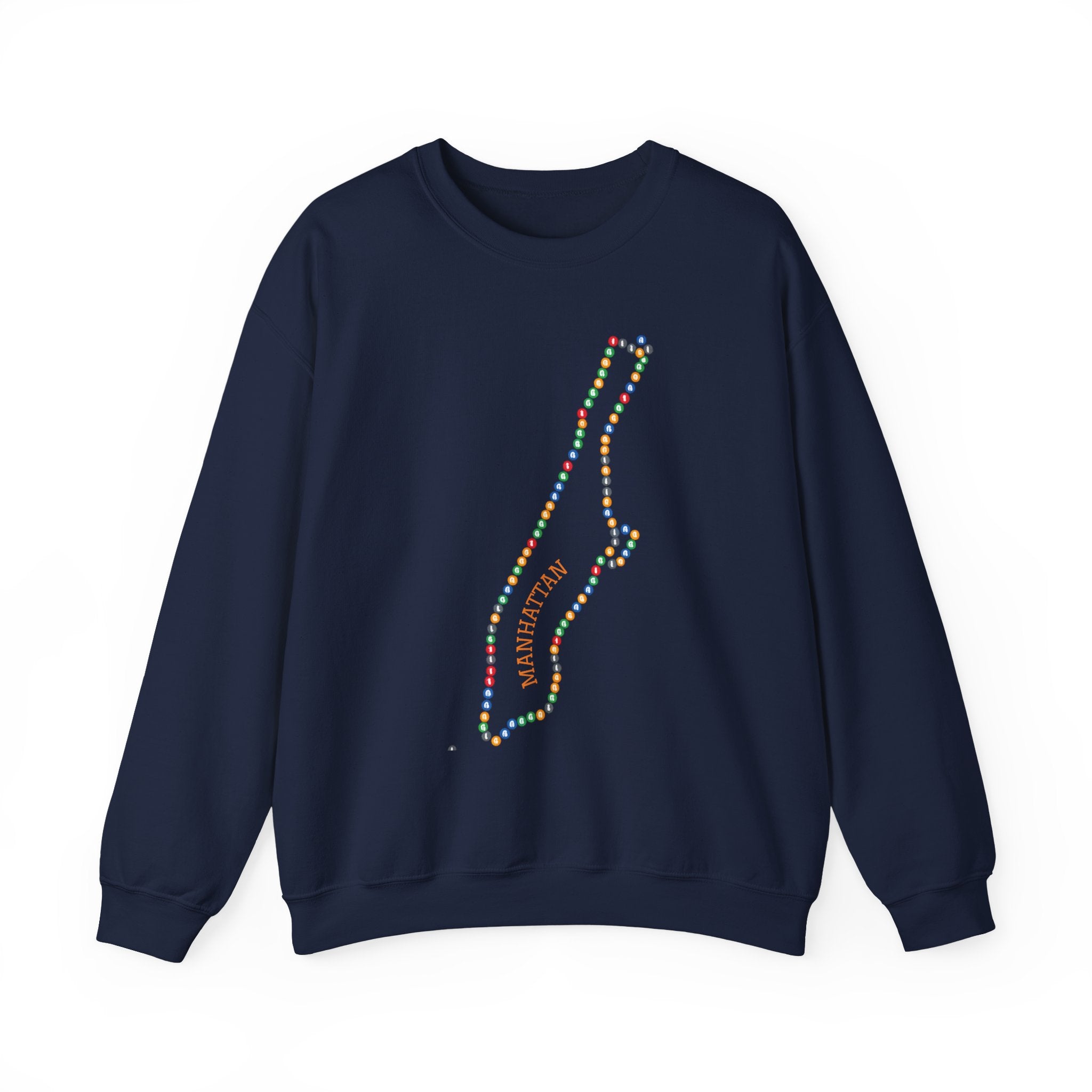 Manhattan Map Subway Signs Sweatshirt | NYC Crewneck Sweater