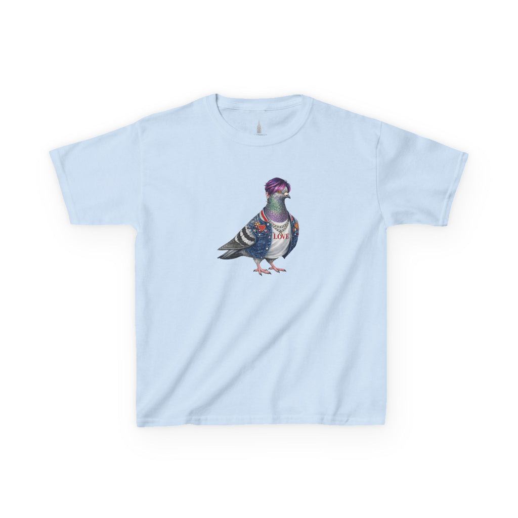 Customizable Koreatown NYC Pigeon Kids KPop Tee — Cute Bird K-Pop T-Shirt for Children
