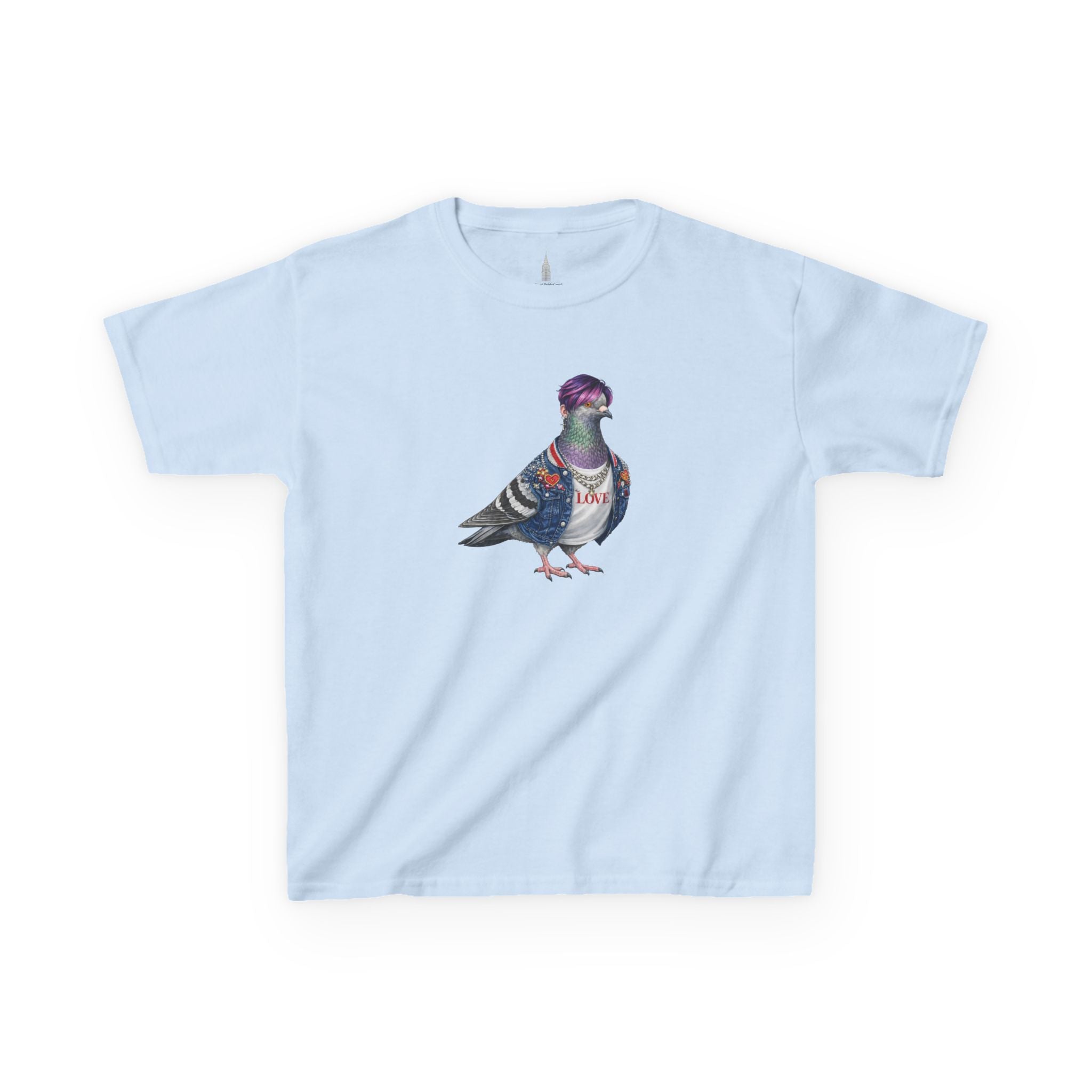 Customizable Koreatown NYC Pigeon Kids KPop Tee — Cute Bird K-Pop T-Shirt for Children