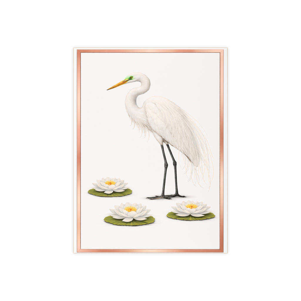 Jamaica Bay Great Egret Ceramic Shower Tile - Coastal Ceramic Bath Tile 6" x 8"