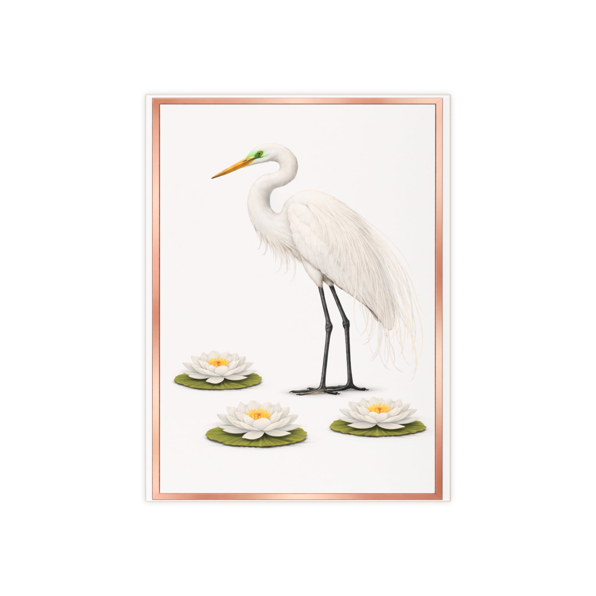 Jamaica Bay Great Egret Ceramic Shower Tile - Coastal Ceramic Bath Tile 6" x 8"